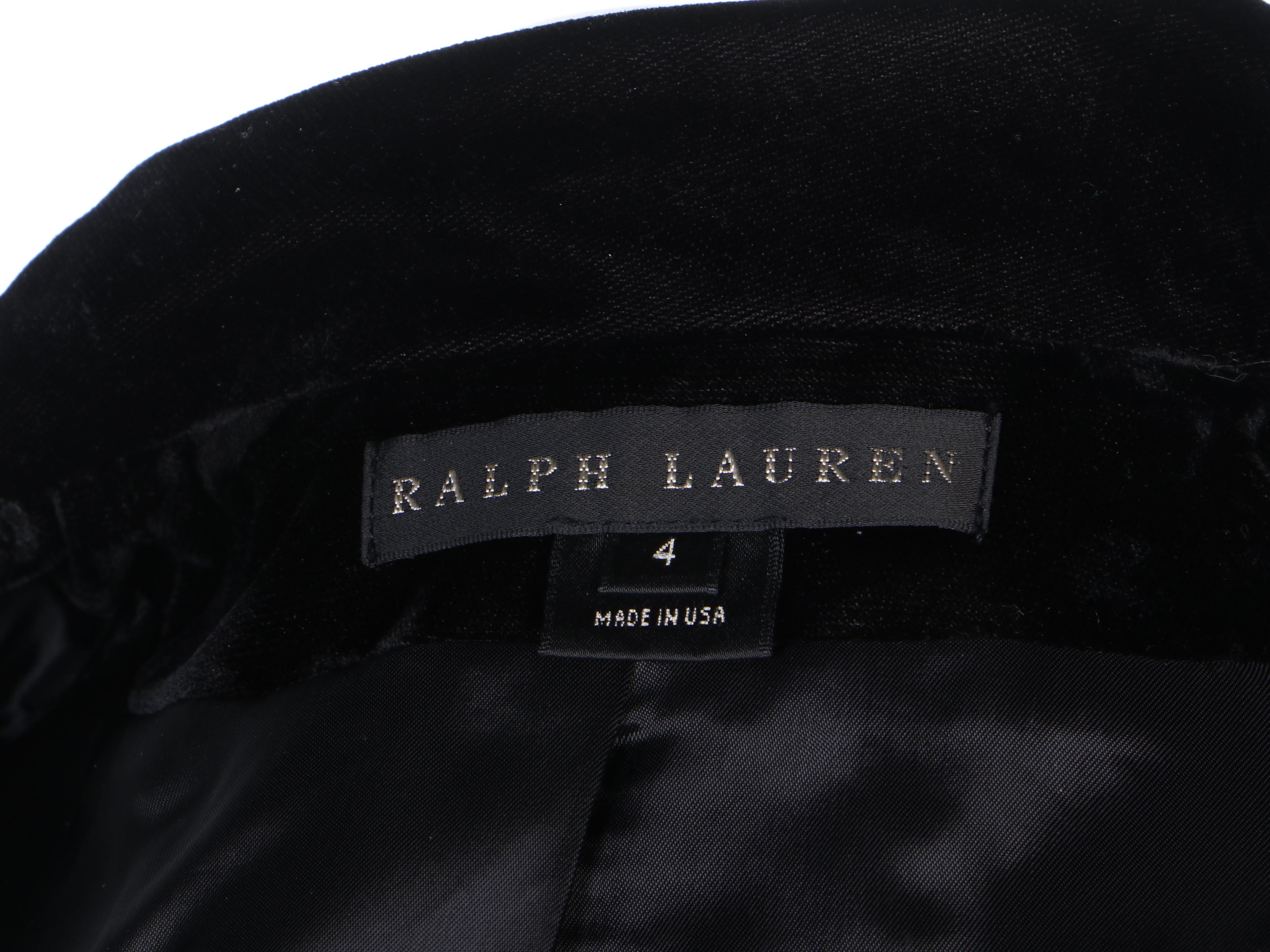 Ralph Lauren Soutache Embellished Velveteen Jacket with Scalloped Hem