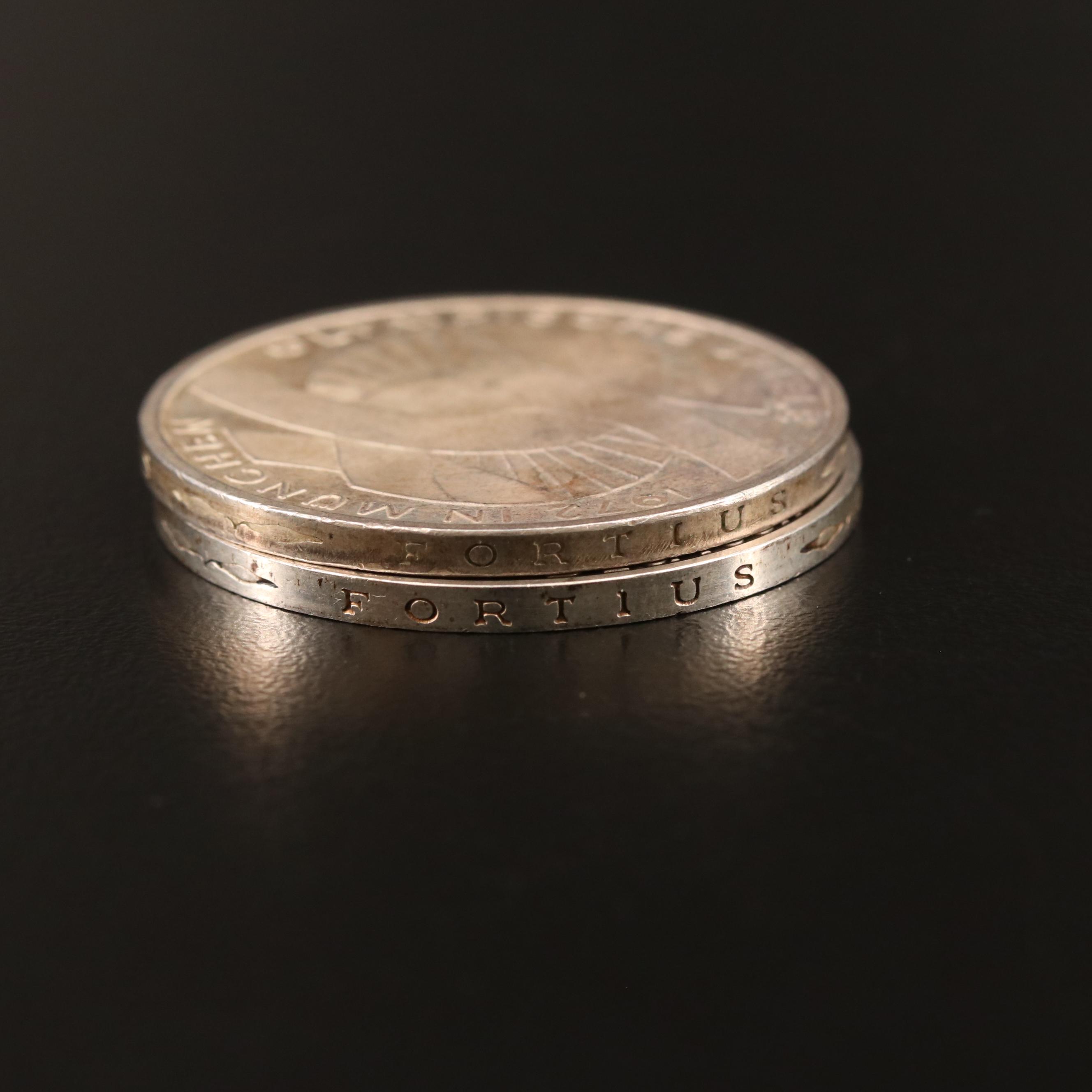 1972-F and J Munich Olympics Silver 10 Deutsche Mark Coin