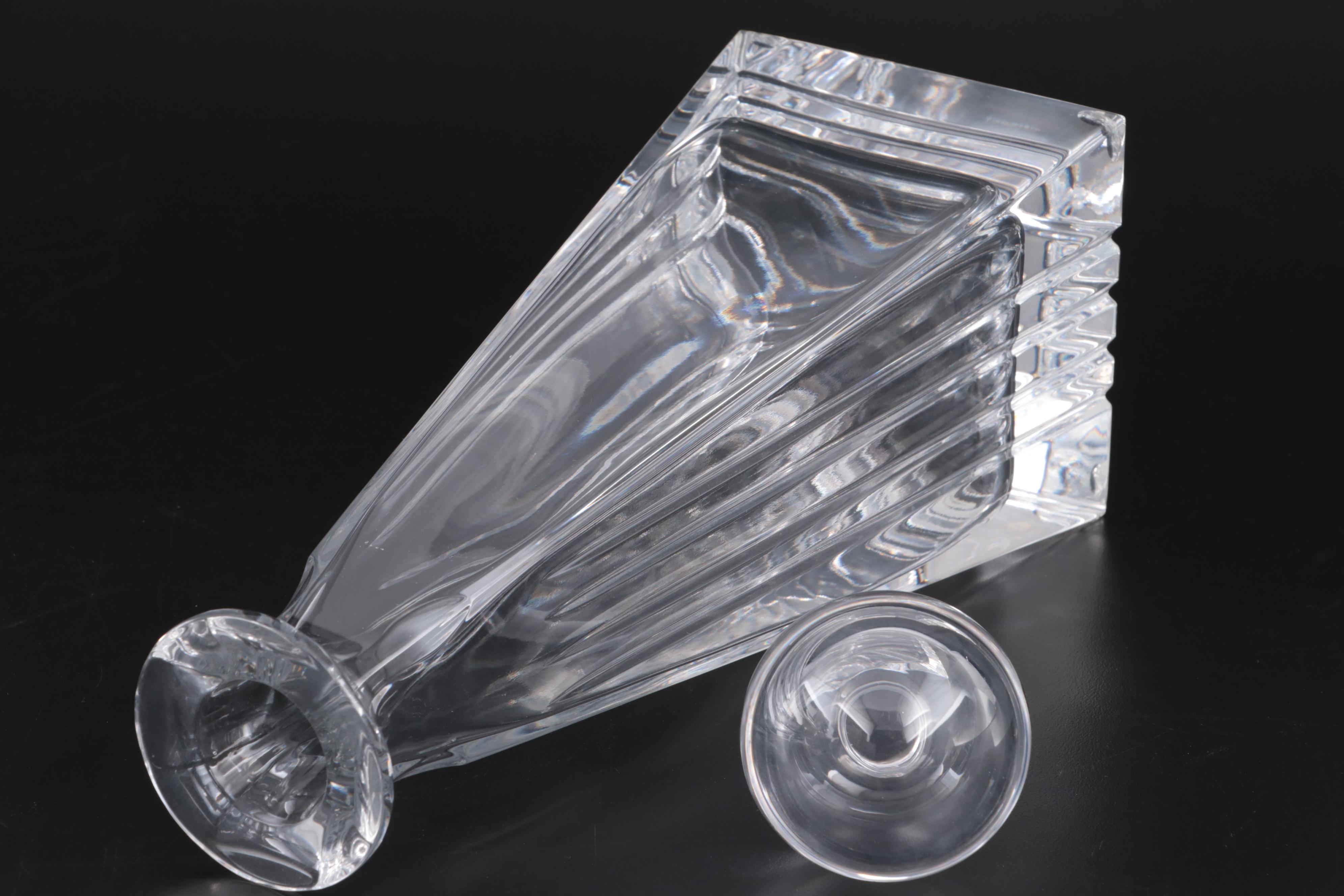 Tiffany & Co Crystal "Metropolis" Decanter and Flower Petal Candy Dish