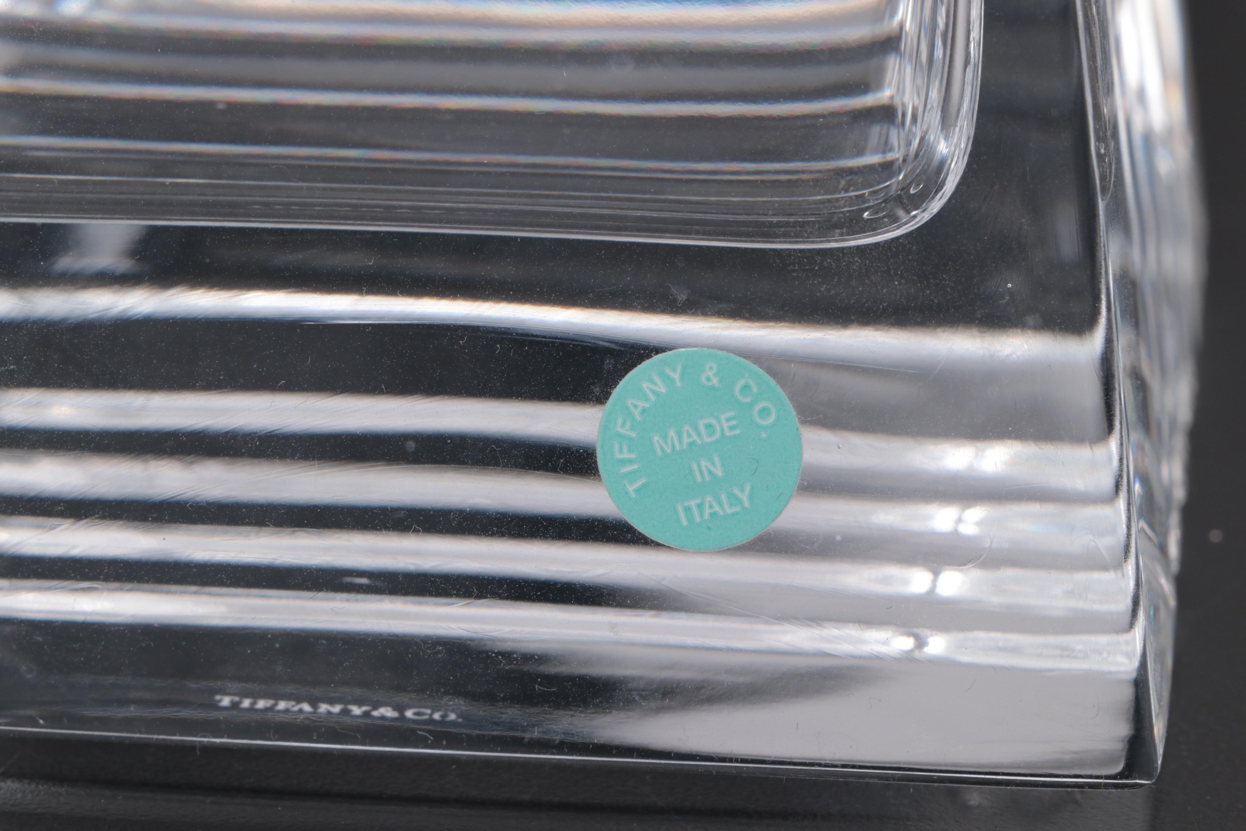 Tiffany & Co Crystal "Metropolis" Decanter and Flower Petal Candy Dish