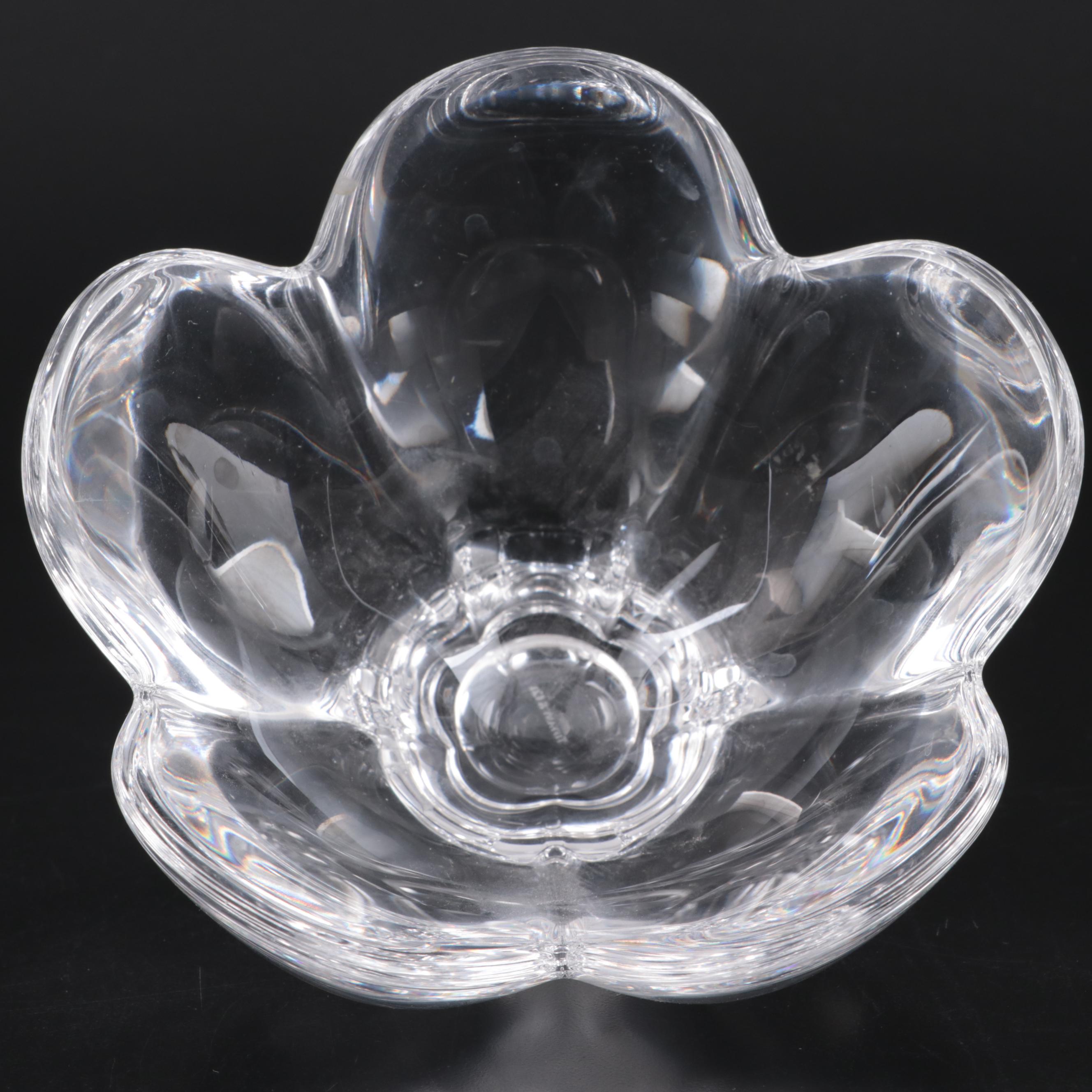 Tiffany & Co Crystal "Metropolis" Decanter and Flower Petal Candy Dish