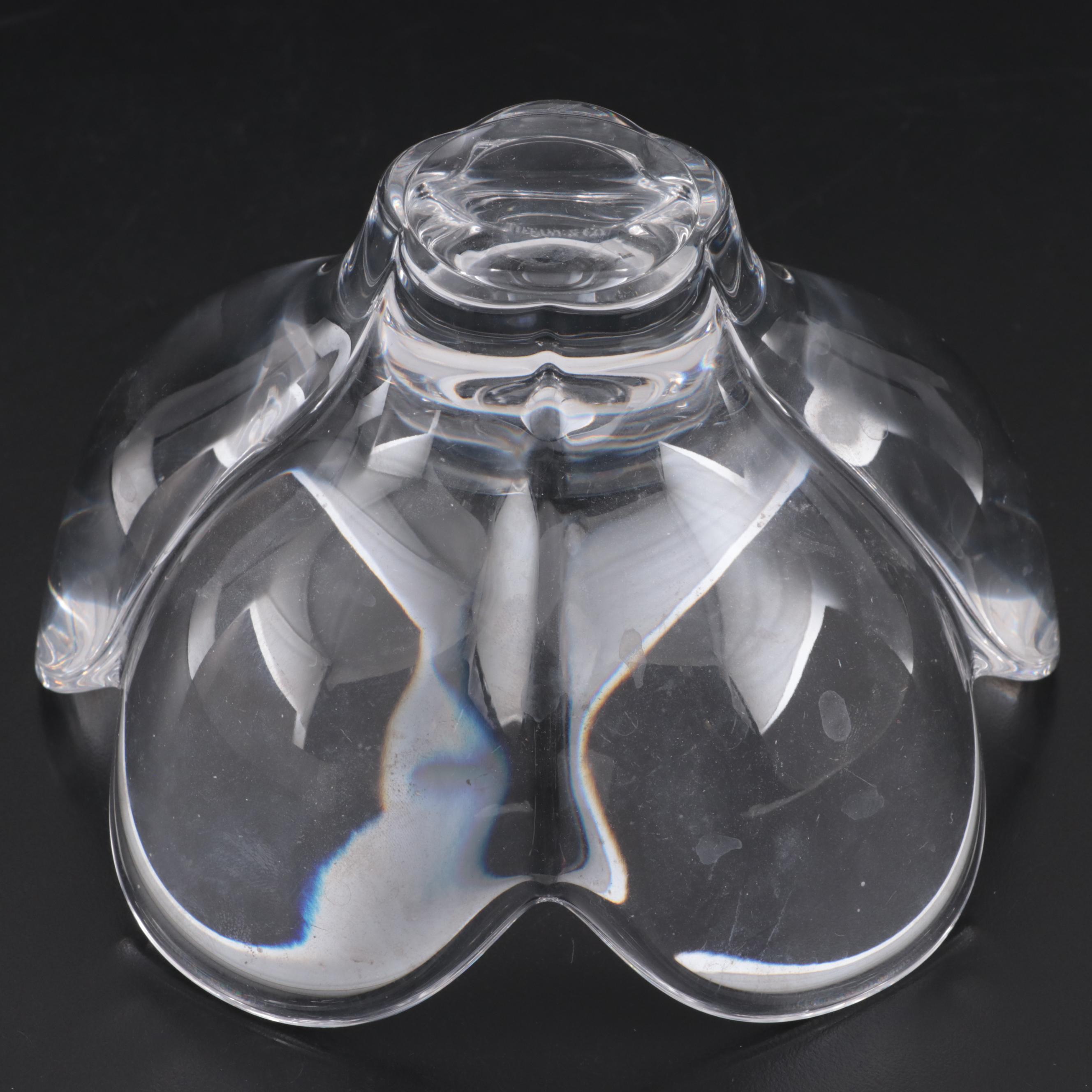 Tiffany & Co Crystal "Metropolis" Decanter and Flower Petal Candy Dish