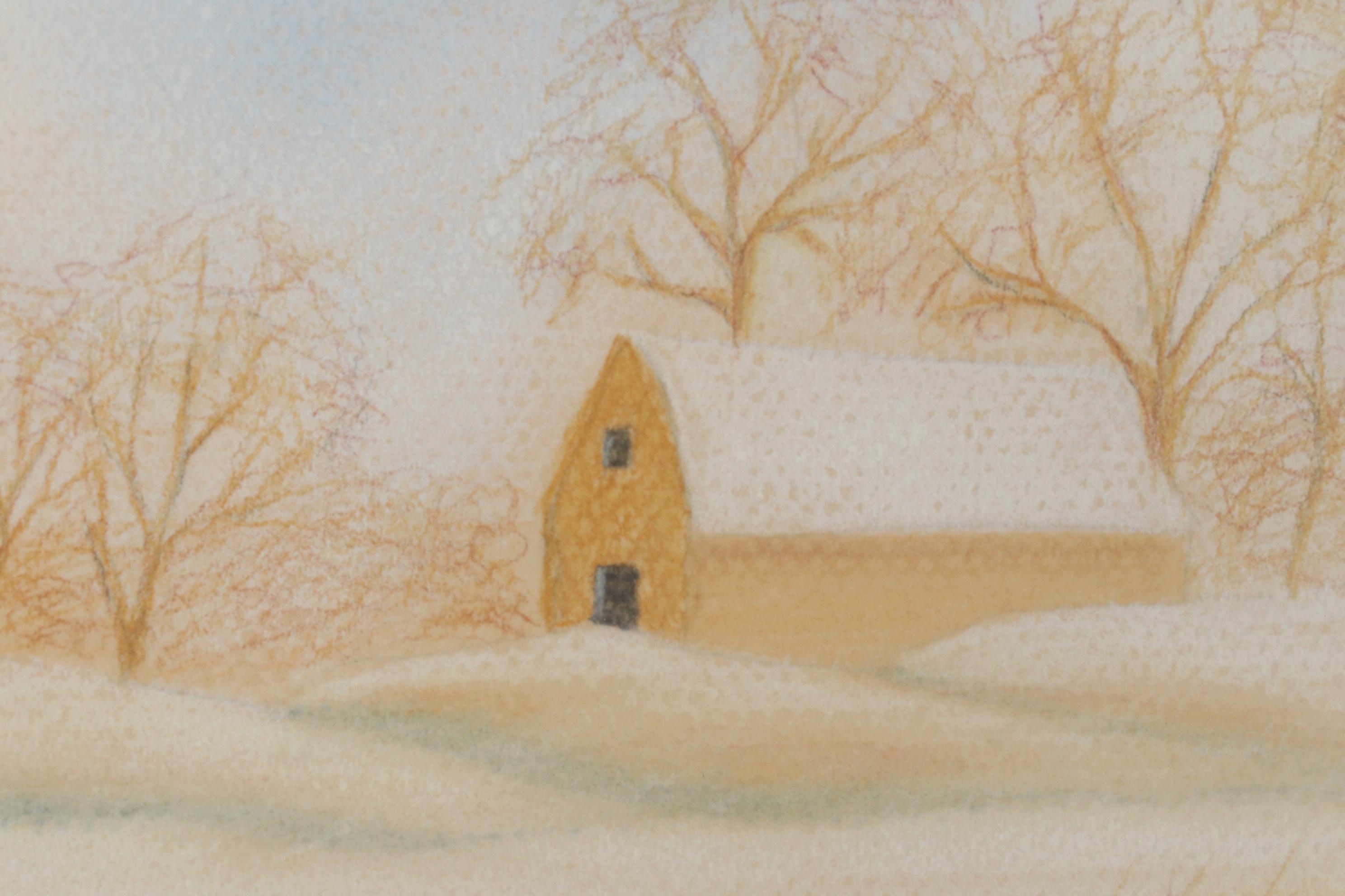 Julie Spiegel Colored Pencil Drawing of Riverside Village Landscape, 2007