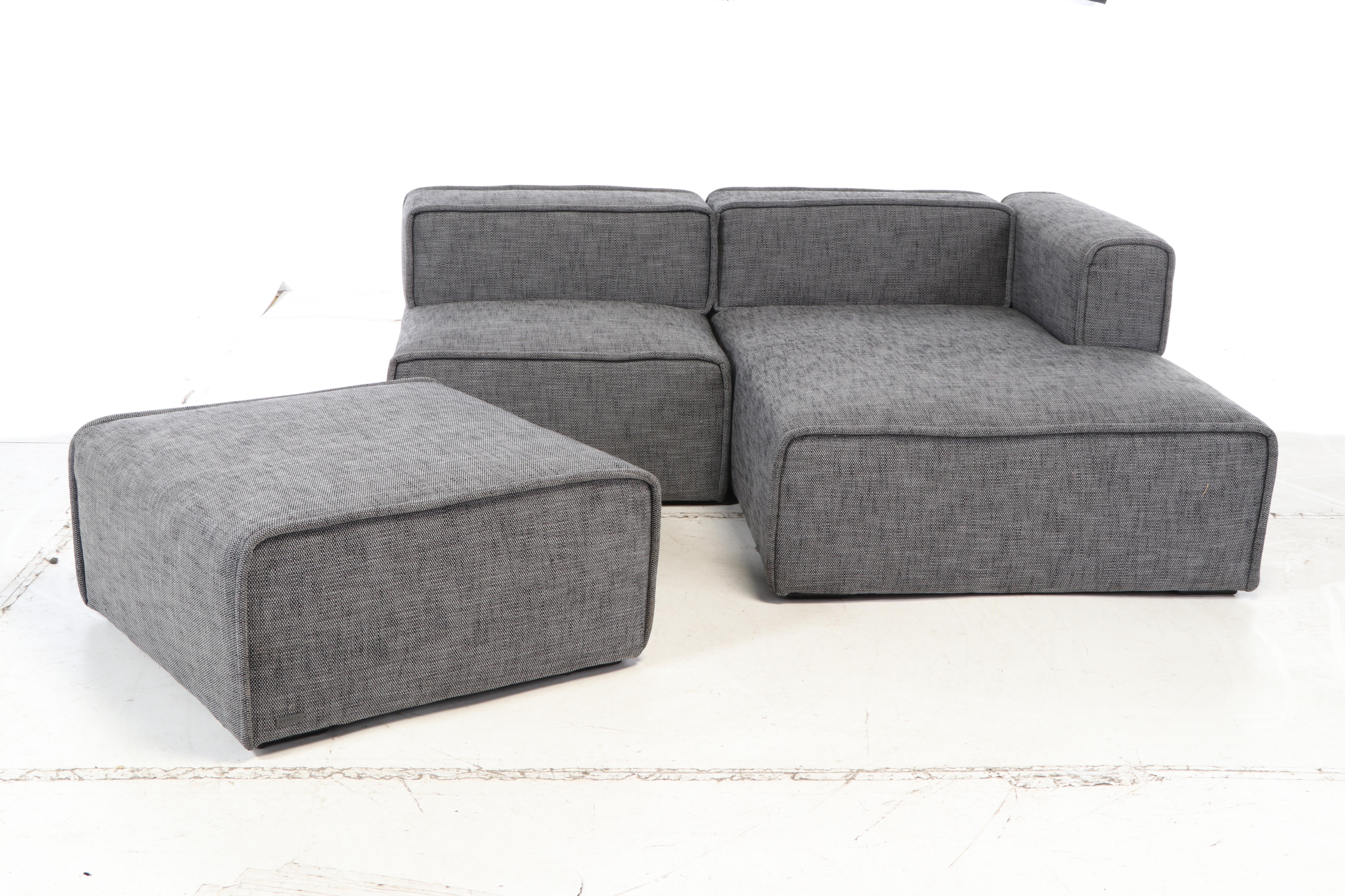 Article Contemporary "Quadra" Carbon Grey Modular Sofa with Chaise