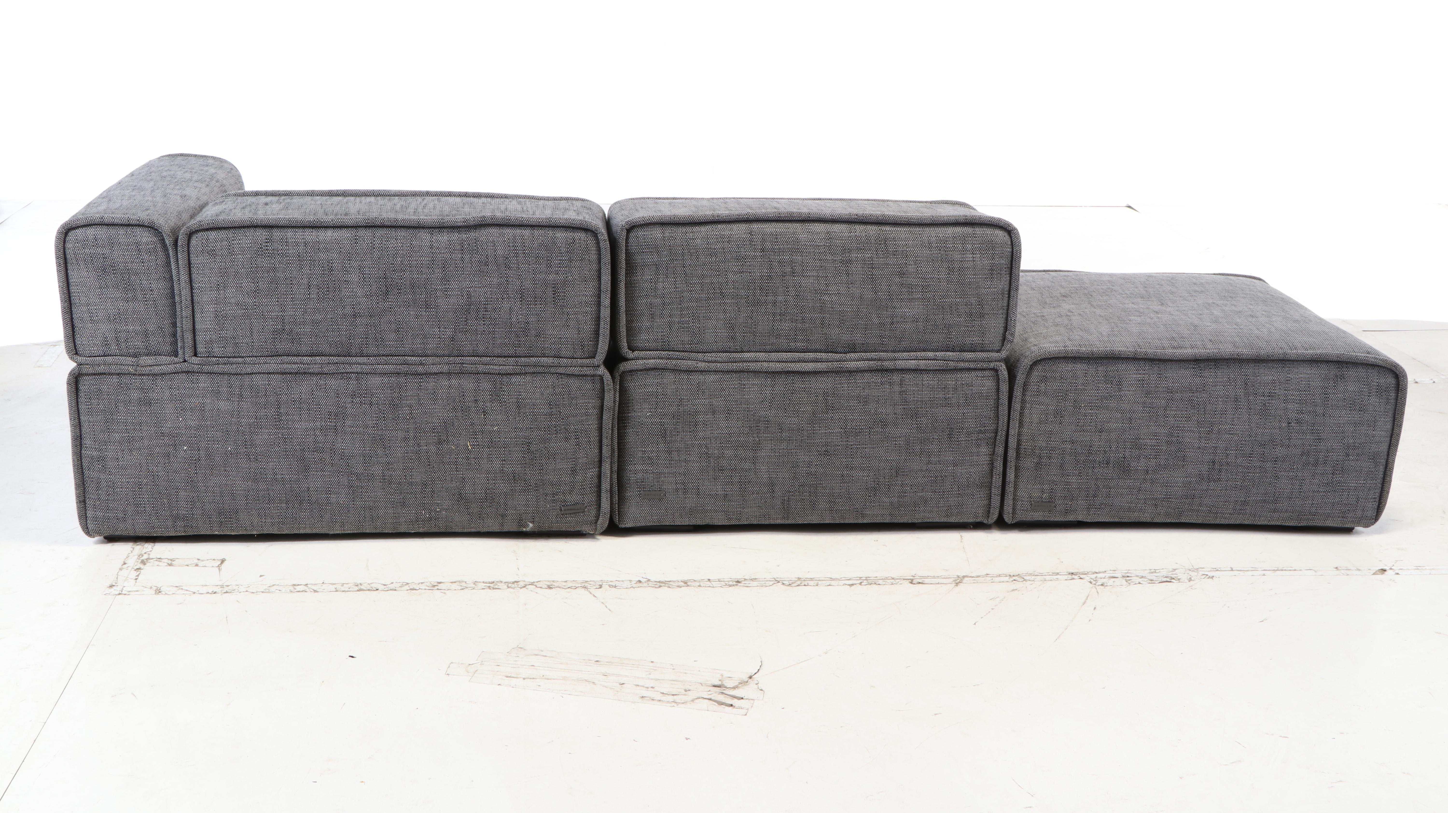 Article Contemporary "Quadra" Carbon Grey Modular Sofa with Chaise