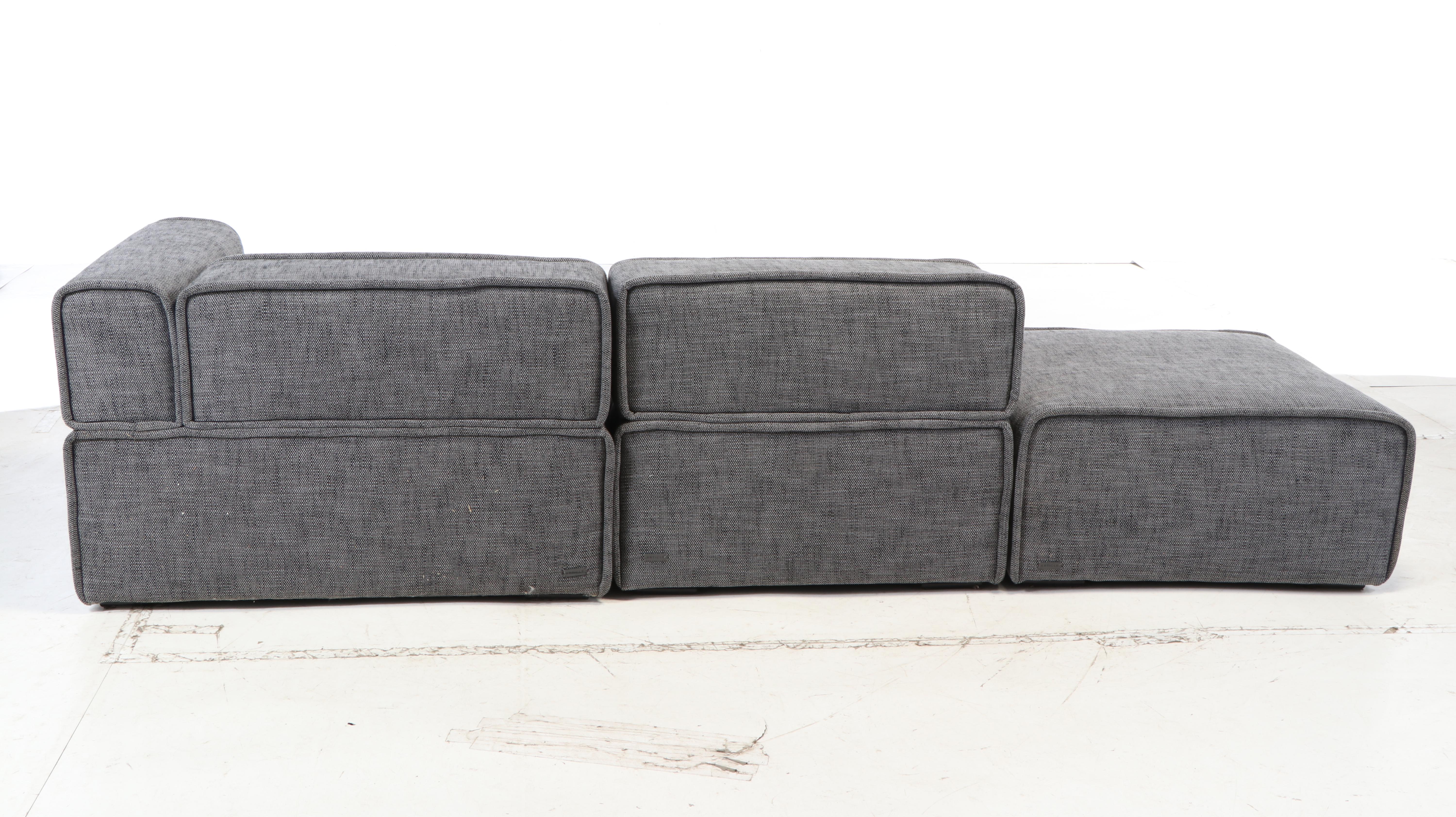 Article Contemporary "Quadra" Carbon Grey Modular Sofa with Chaise