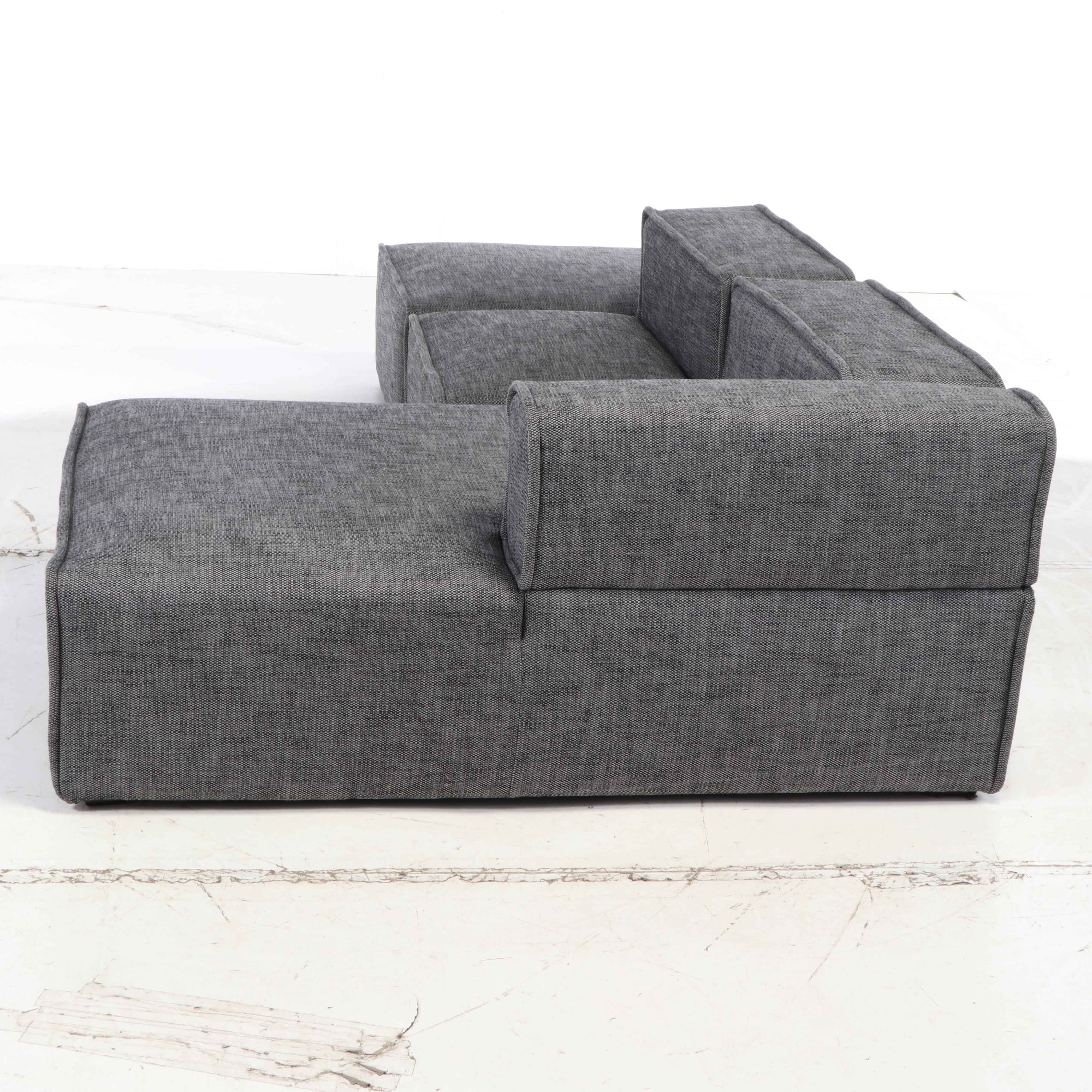Article Contemporary "Quadra" Carbon Grey Modular Sofa with Chaise