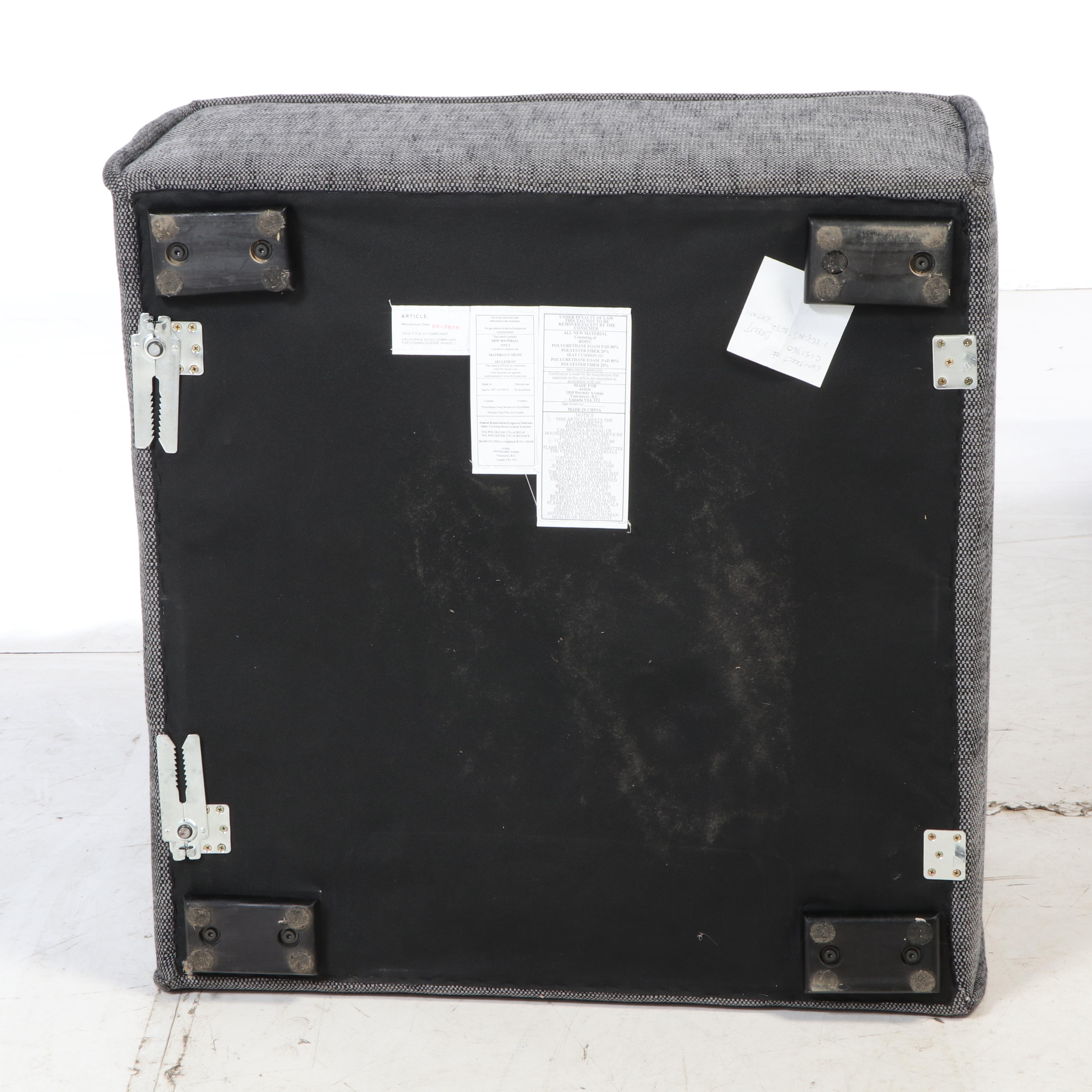 Article Contemporary "Quadra" Carbon Grey Modular Sofa with Chaise