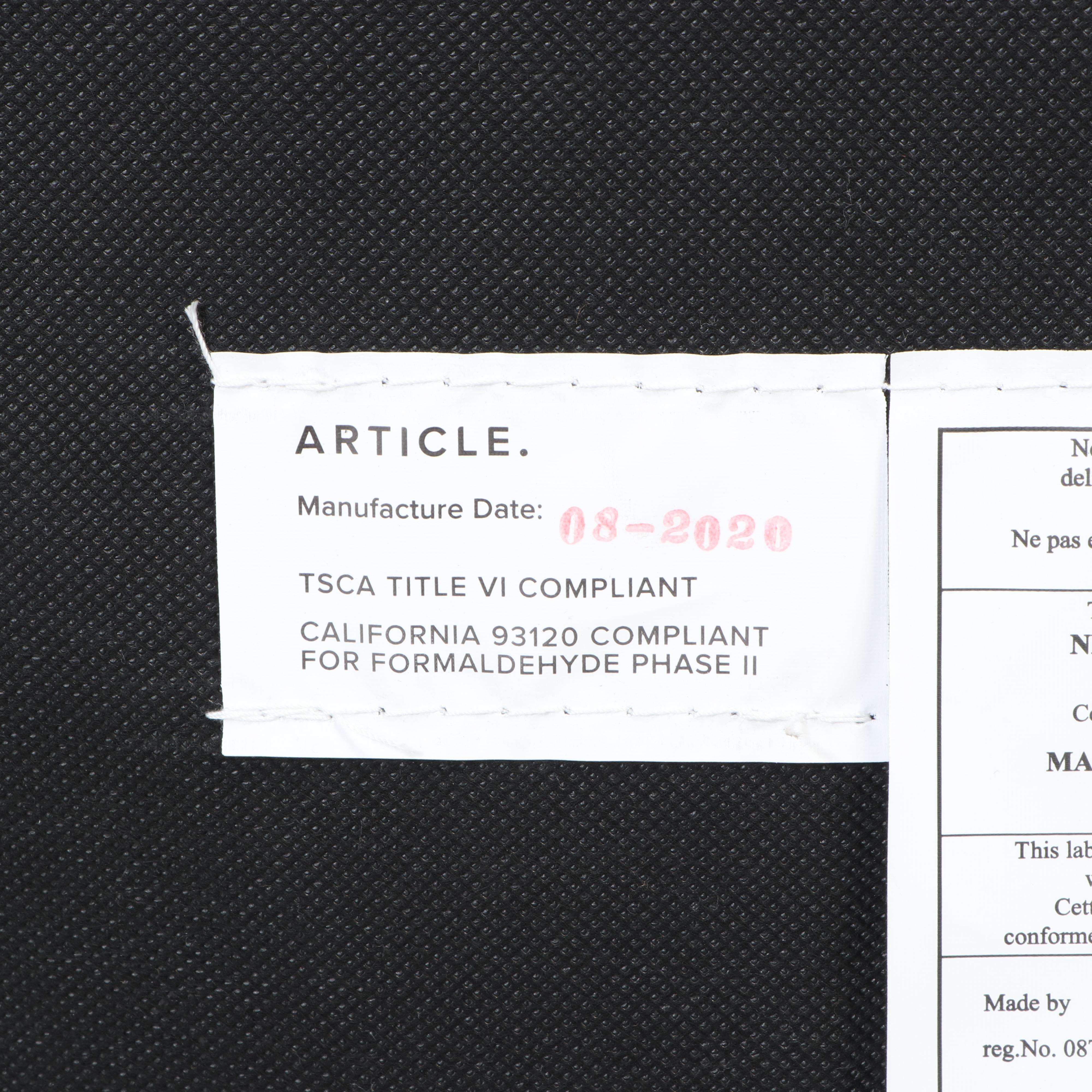 Article Contemporary "Quadra" Carbon Grey Modular Sofa with Chaise