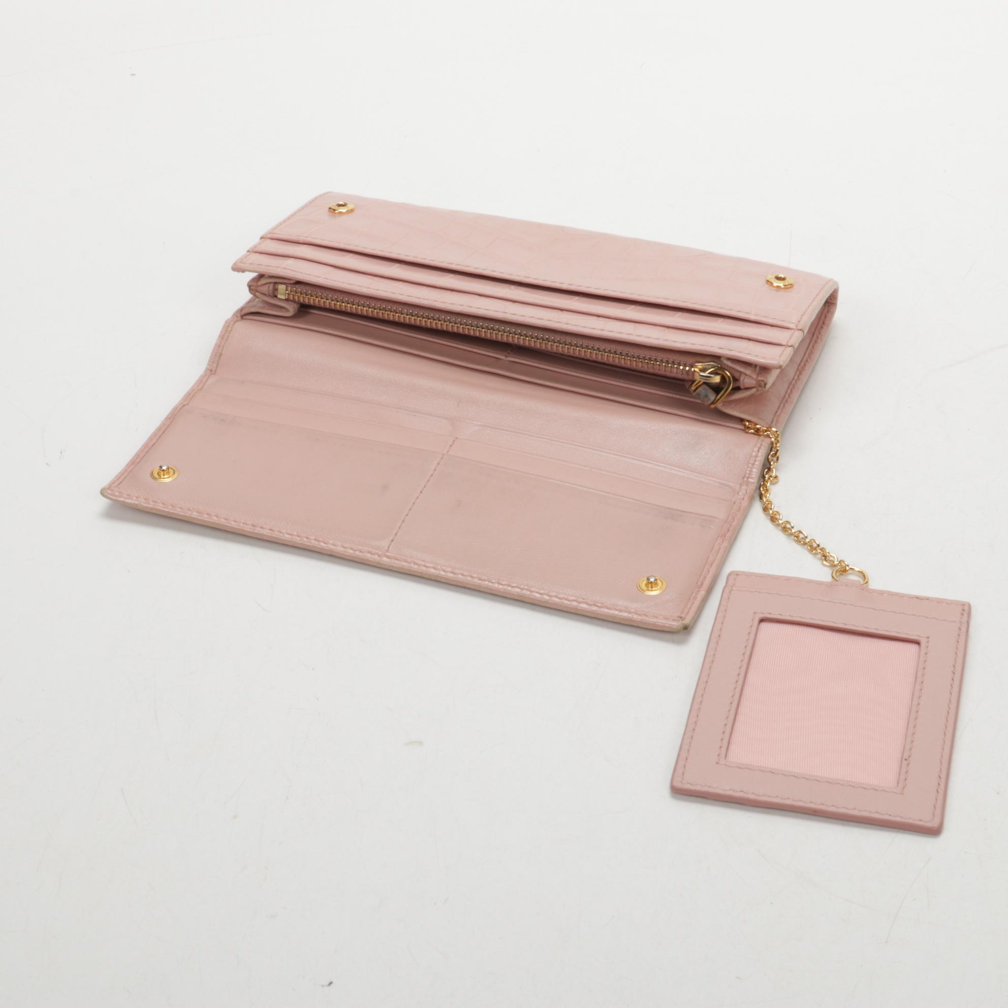 Prada Long Wallet in Orchidea St. Cocco Leather
