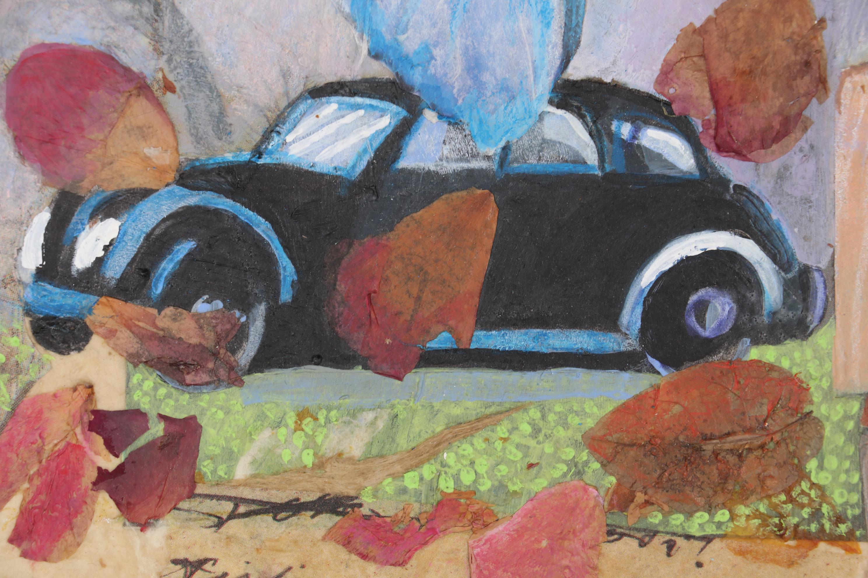 Sheila Bonser Mixed Media Painting "Beau Monde," 21st Century