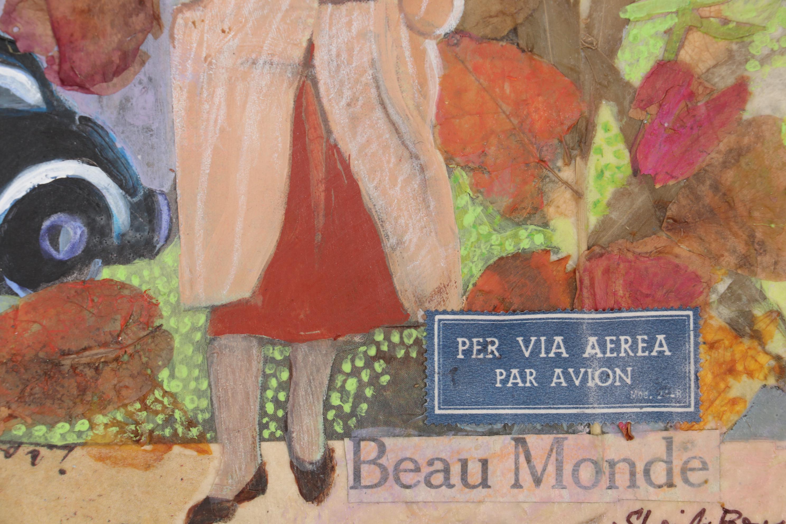 Sheila Bonser Mixed Media Painting "Beau Monde," 21st Century