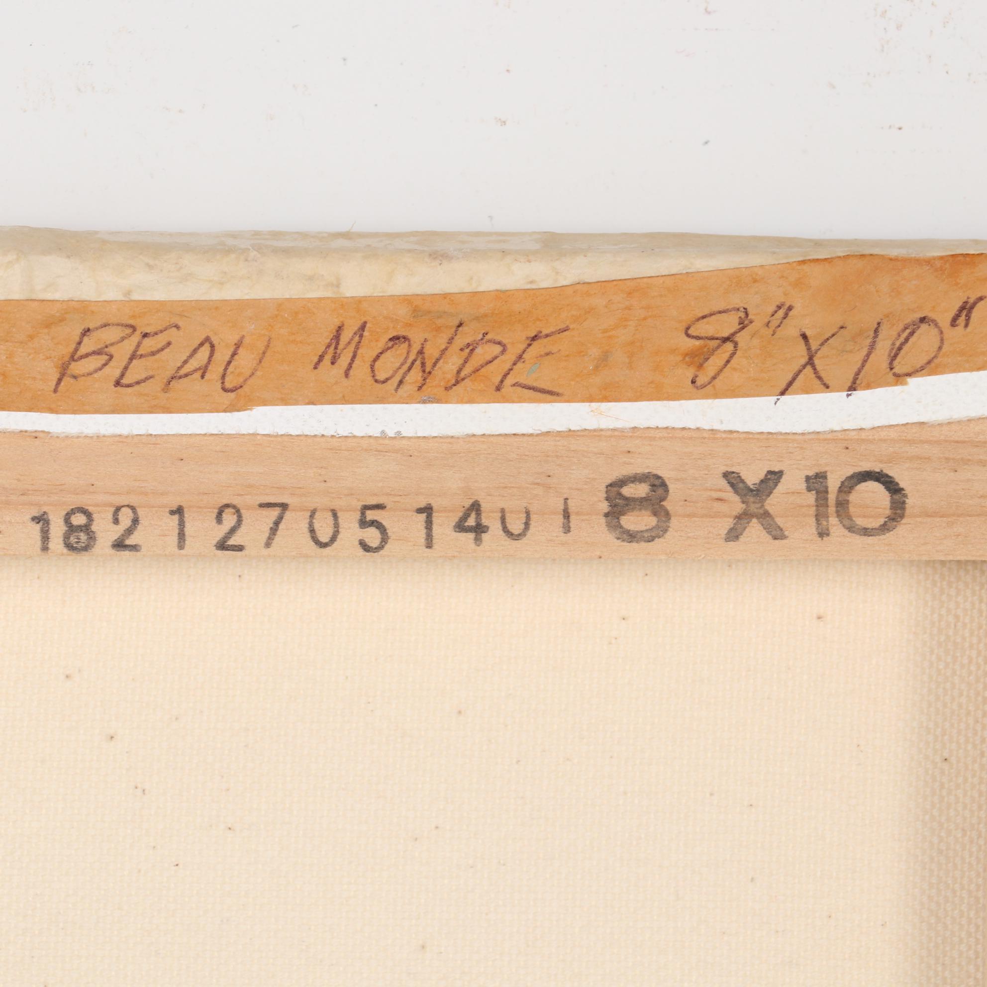 Sheila Bonser Mixed Media Painting "Beau Monde," 21st Century