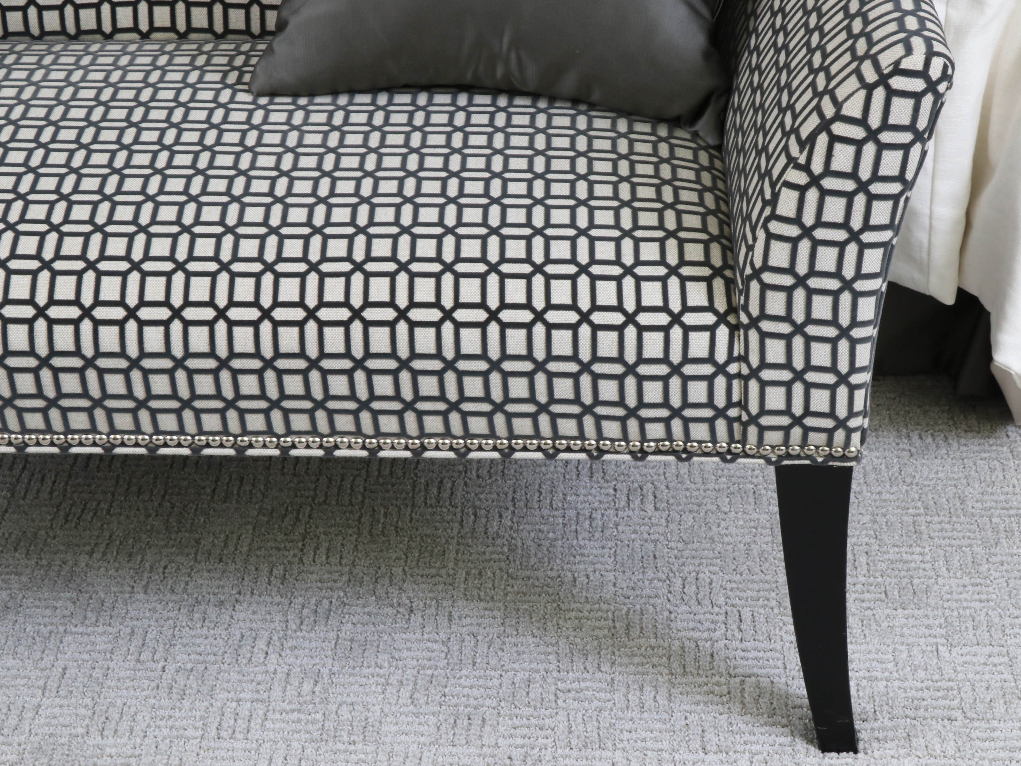 Fairfield Home Upholstered Bed Bench in Geometric Pattern with Pillows