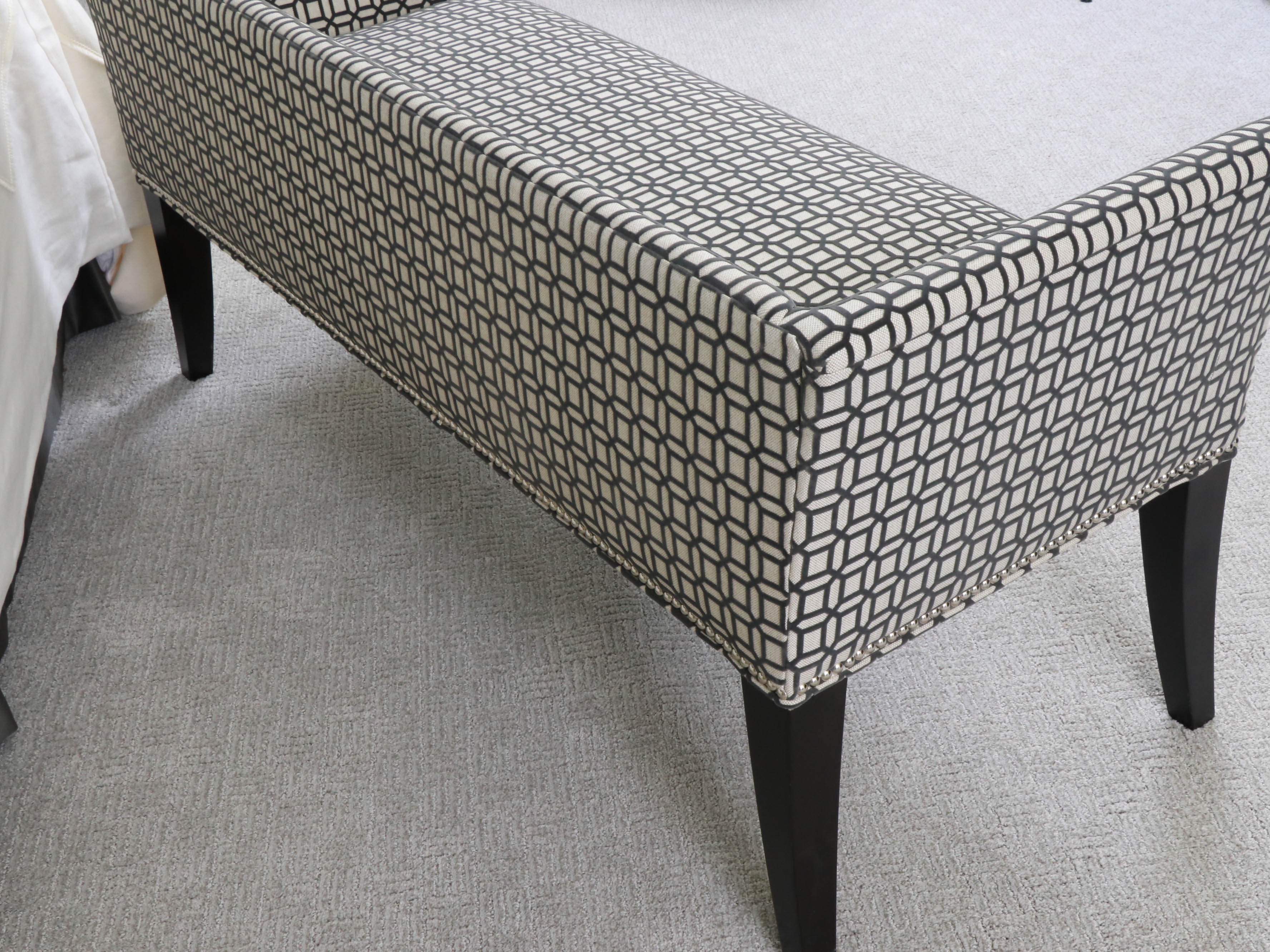 Fairfield Home Upholstered Bed Bench in Geometric Pattern with Pillows