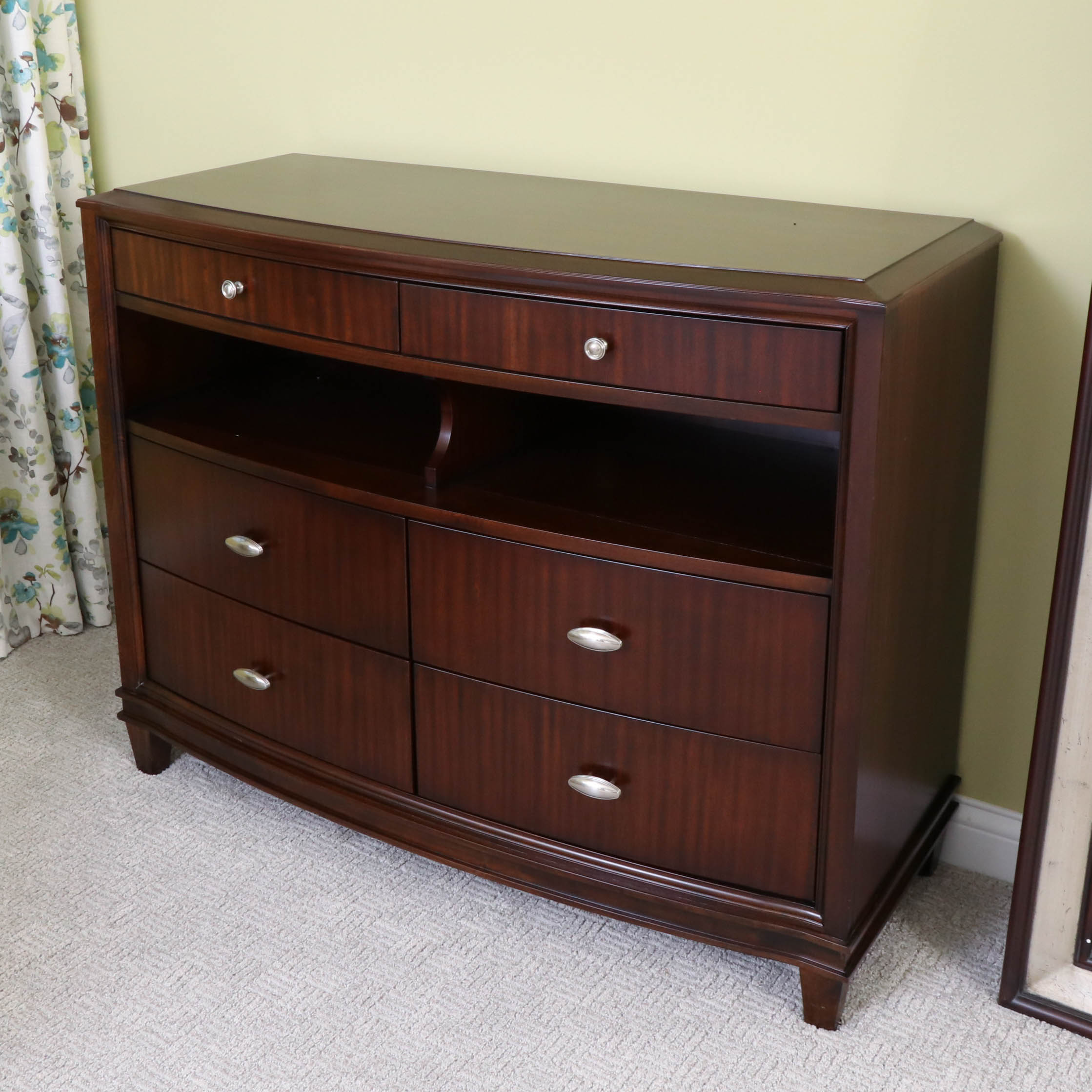 Zebrawood-Finish Modern Chest of Drawers