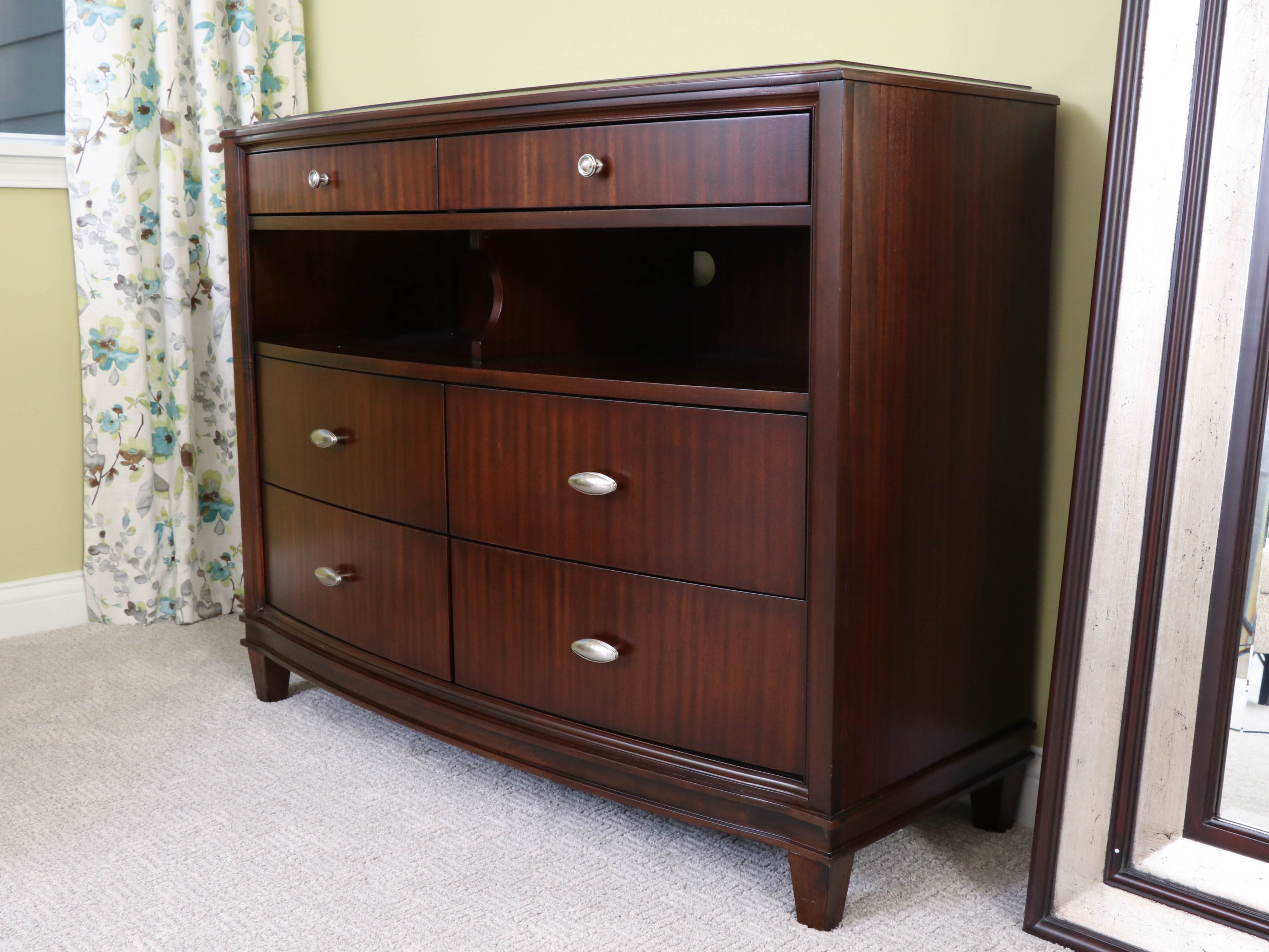 Zebrawood-Finish Modern Chest of Drawers