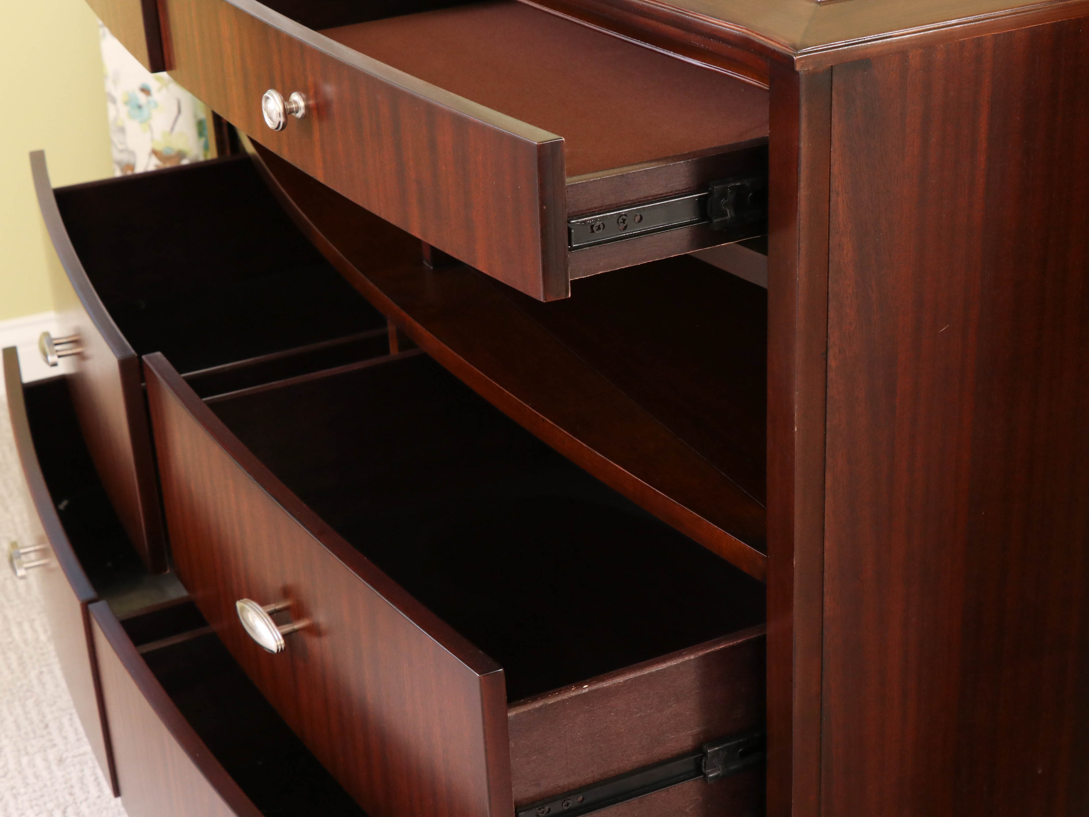 Zebrawood-Finish Modern Chest of Drawers