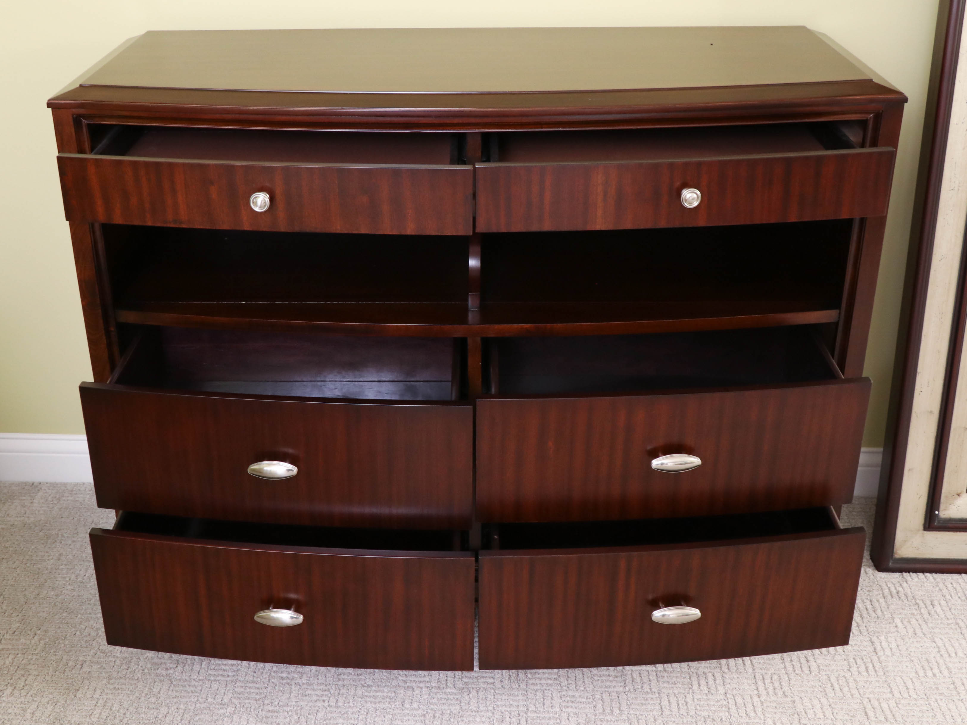 Zebrawood-Finish Modern Chest of Drawers