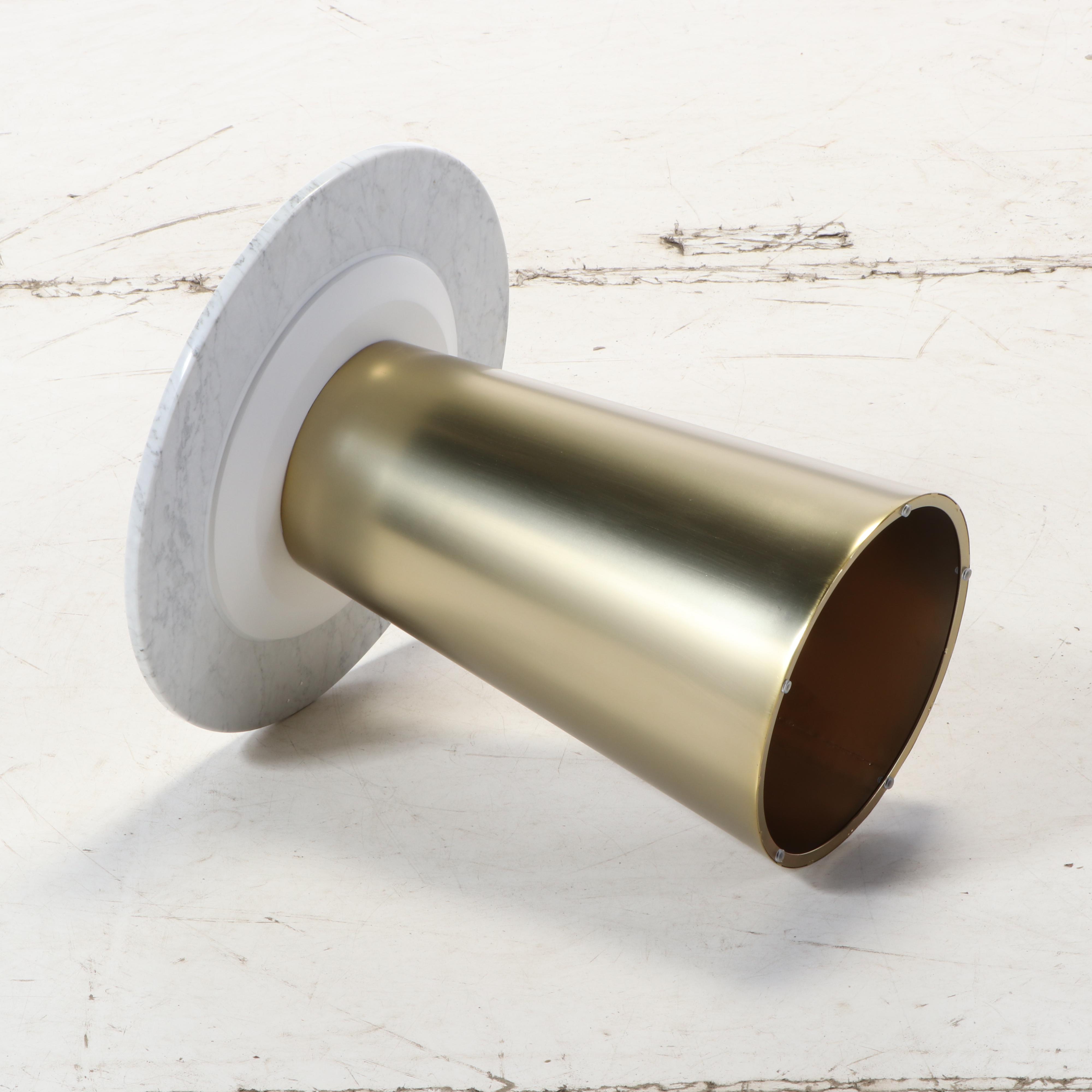 Article "Tromso" Modern Carrara Marble Top Side Table