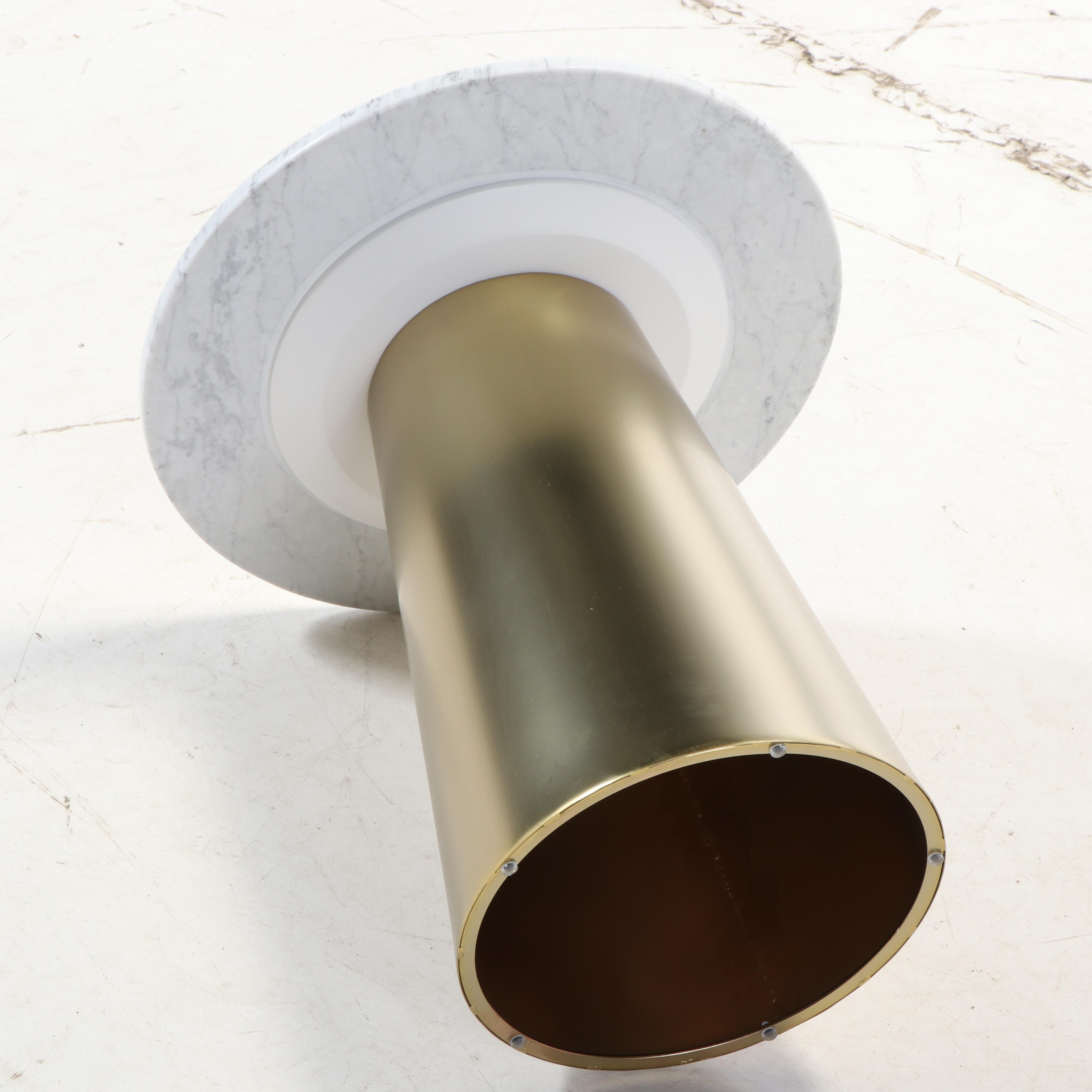 Article "Tromso" Modern Carrara Marble Top Side Table