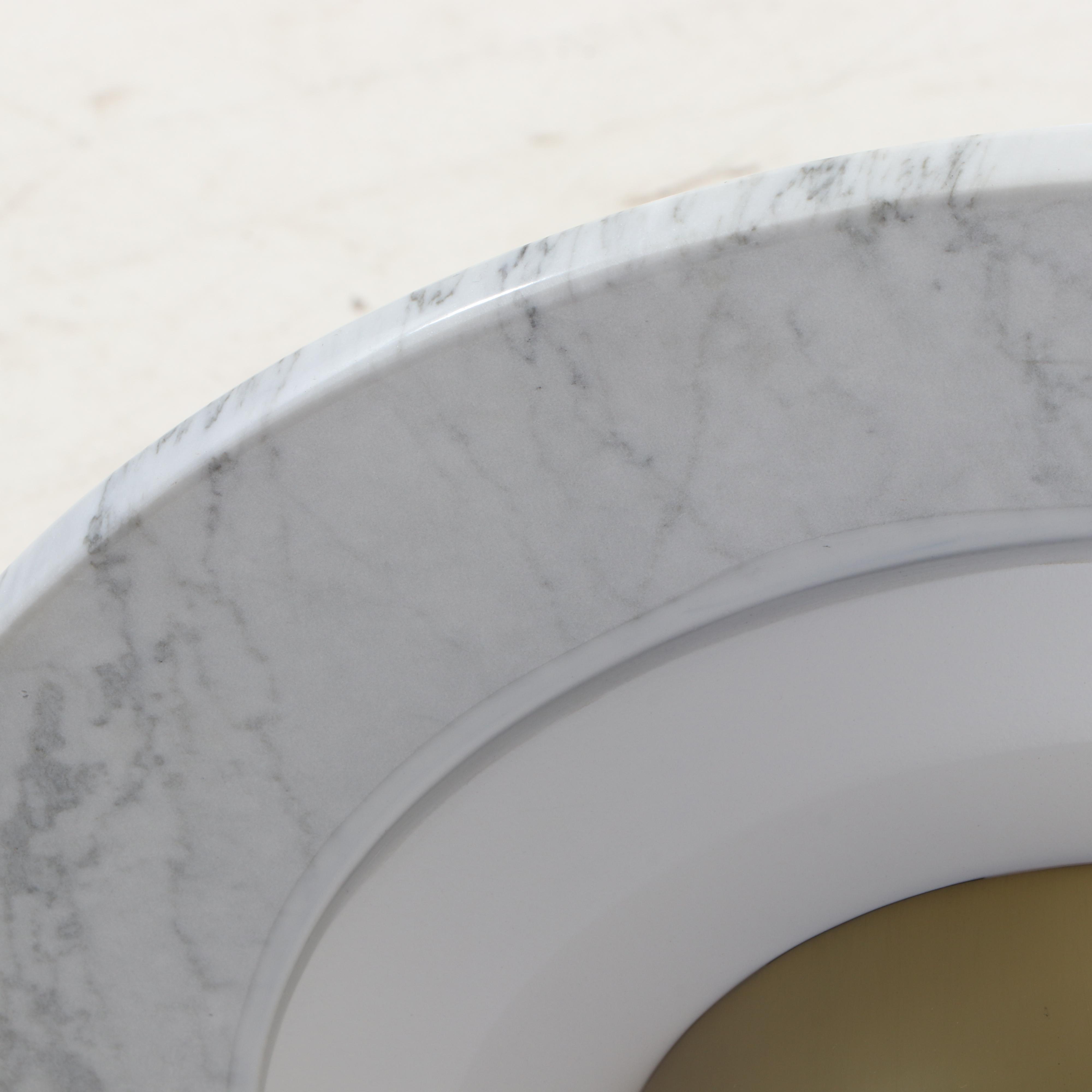 Article "Tromso" Modern Carrara Marble Top Side Table