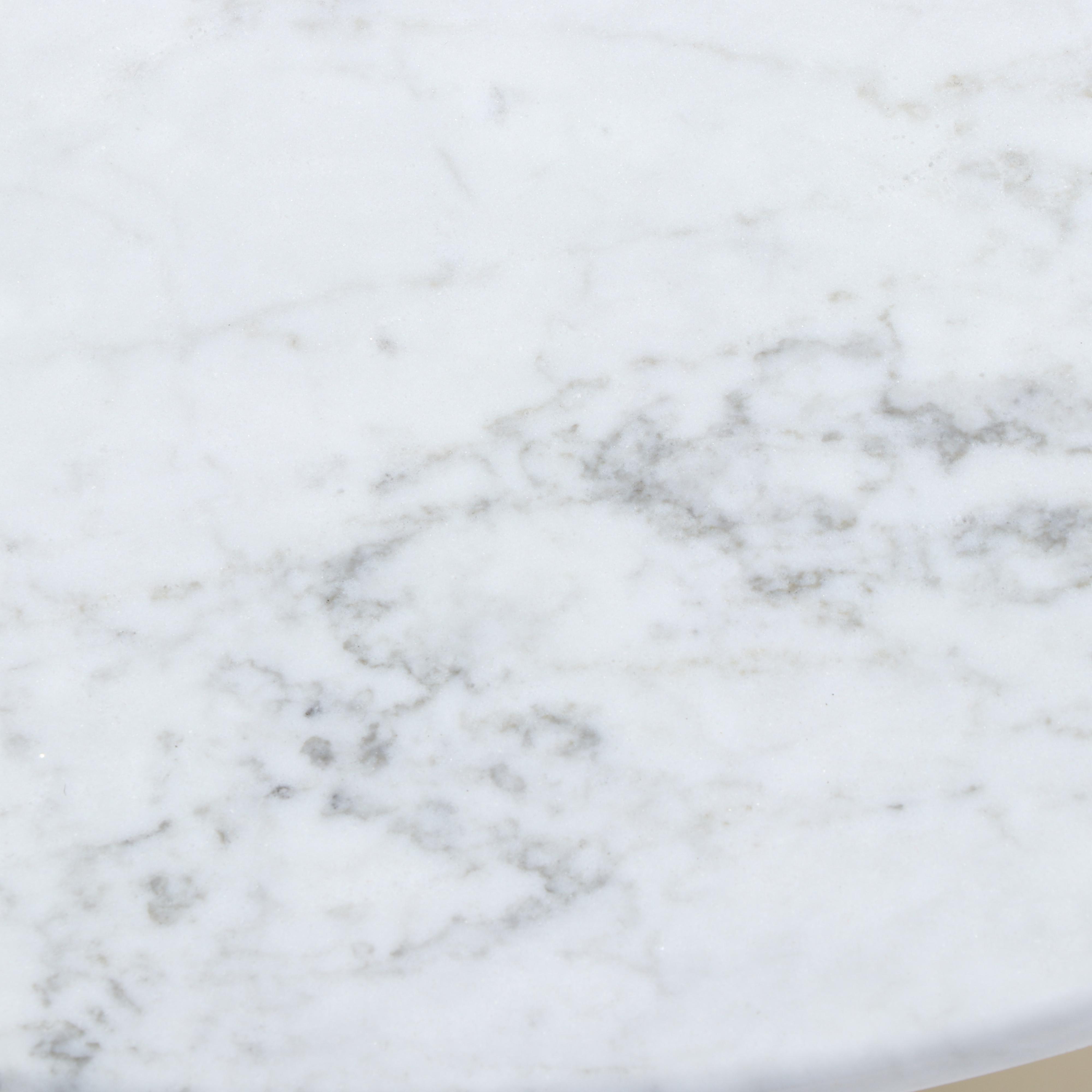 Article "Tromso" Modern Carrara Marble Top Side Table