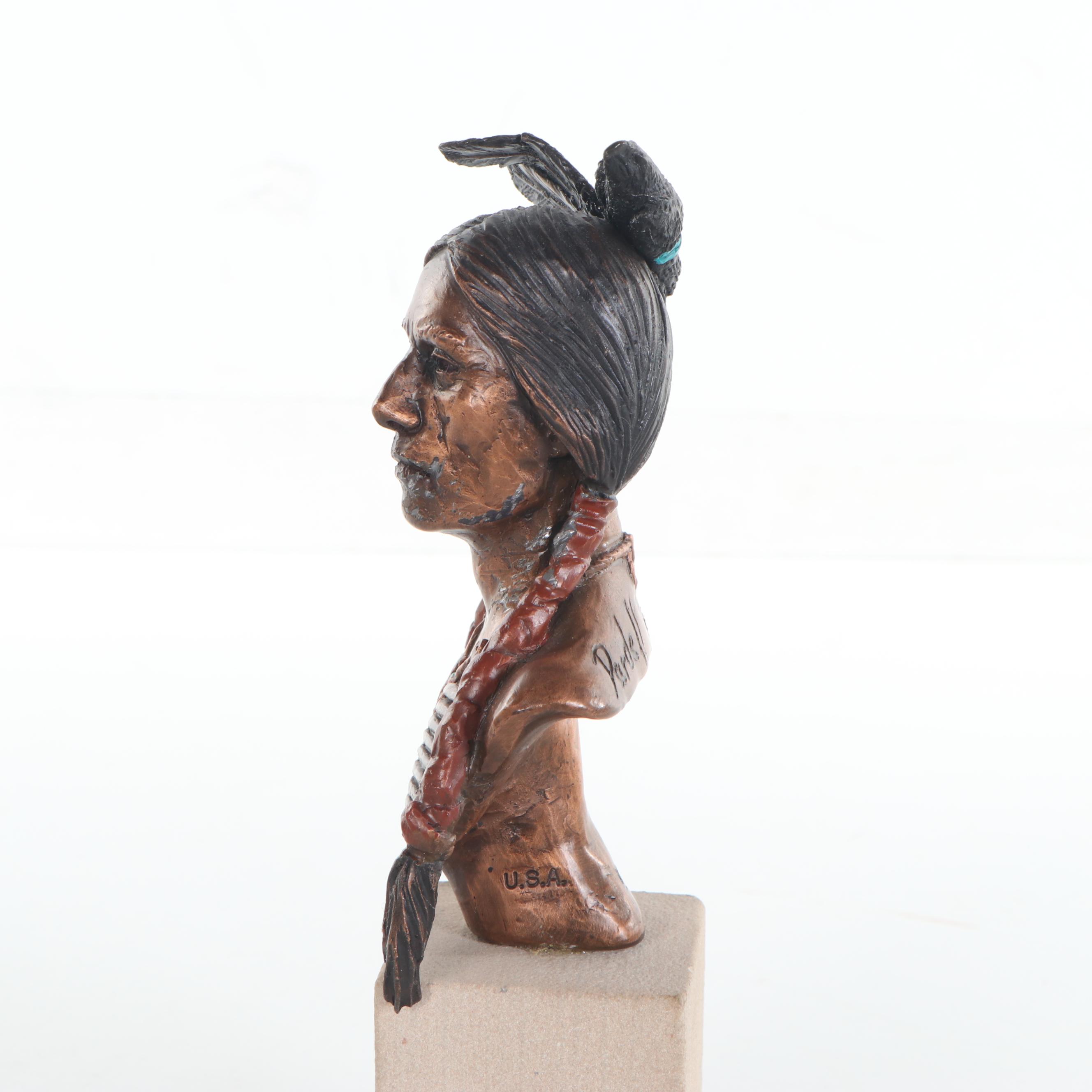 Christopher Pardell Miniature Cast Metal Bust "Crazy Horse"