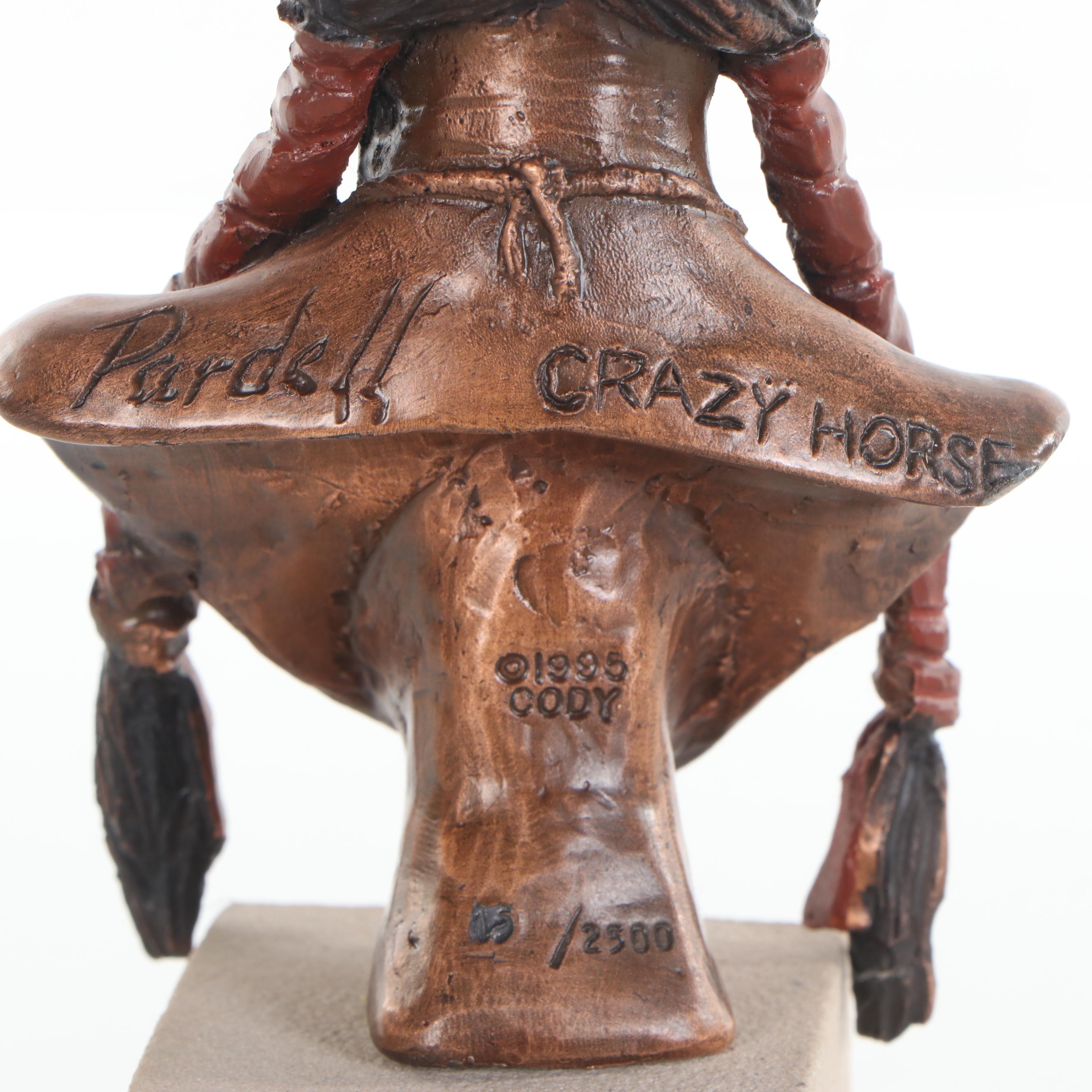 Christopher Pardell Miniature Cast Metal Bust "Crazy Horse"