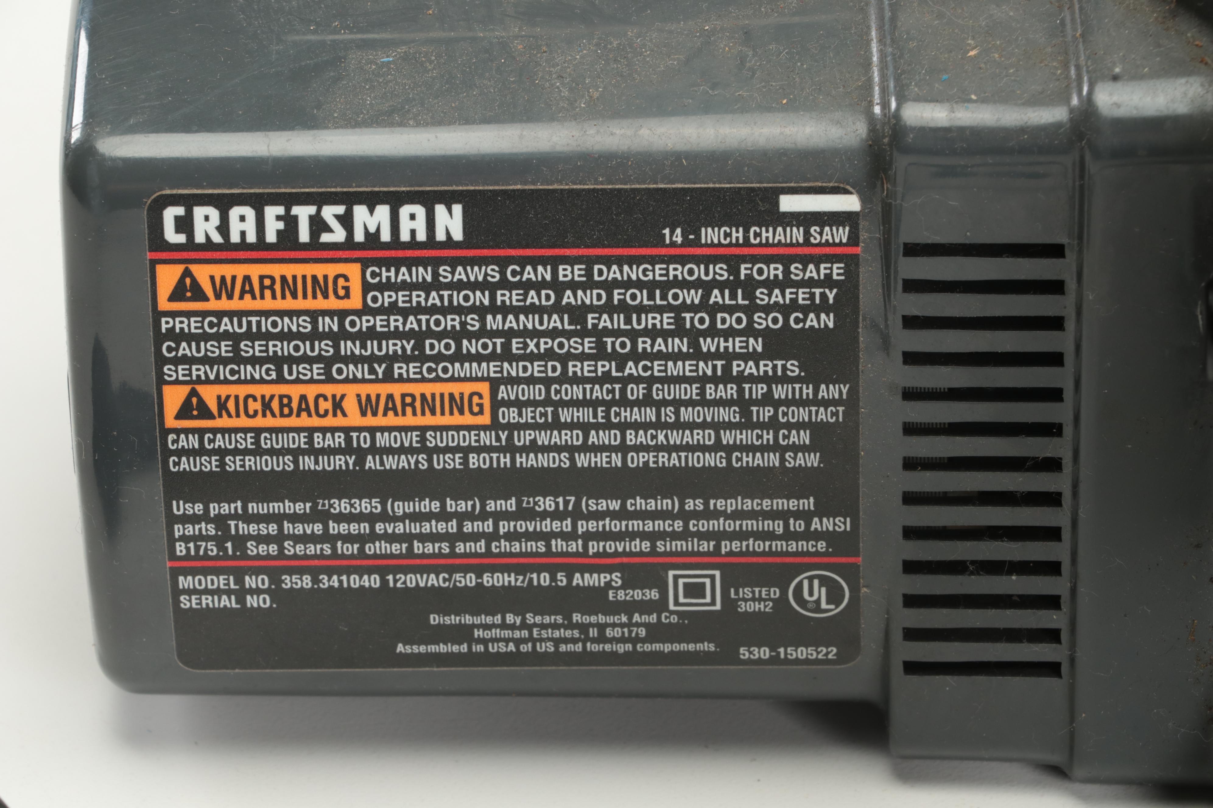 Craftsman 14" Electric Chainsaw