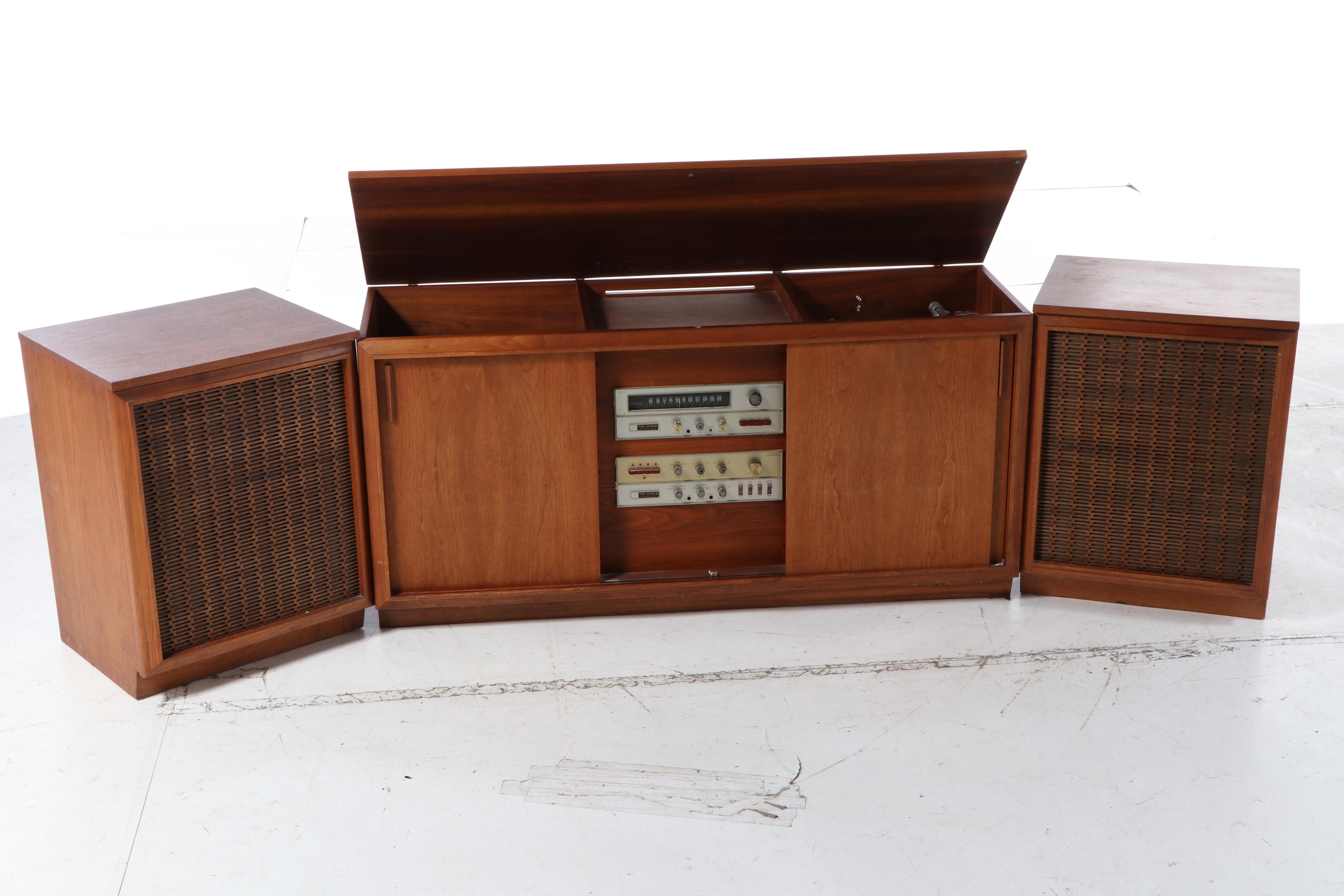 Fisher Stereo with JBL Speakers in Teak Danish Modern Cabinets