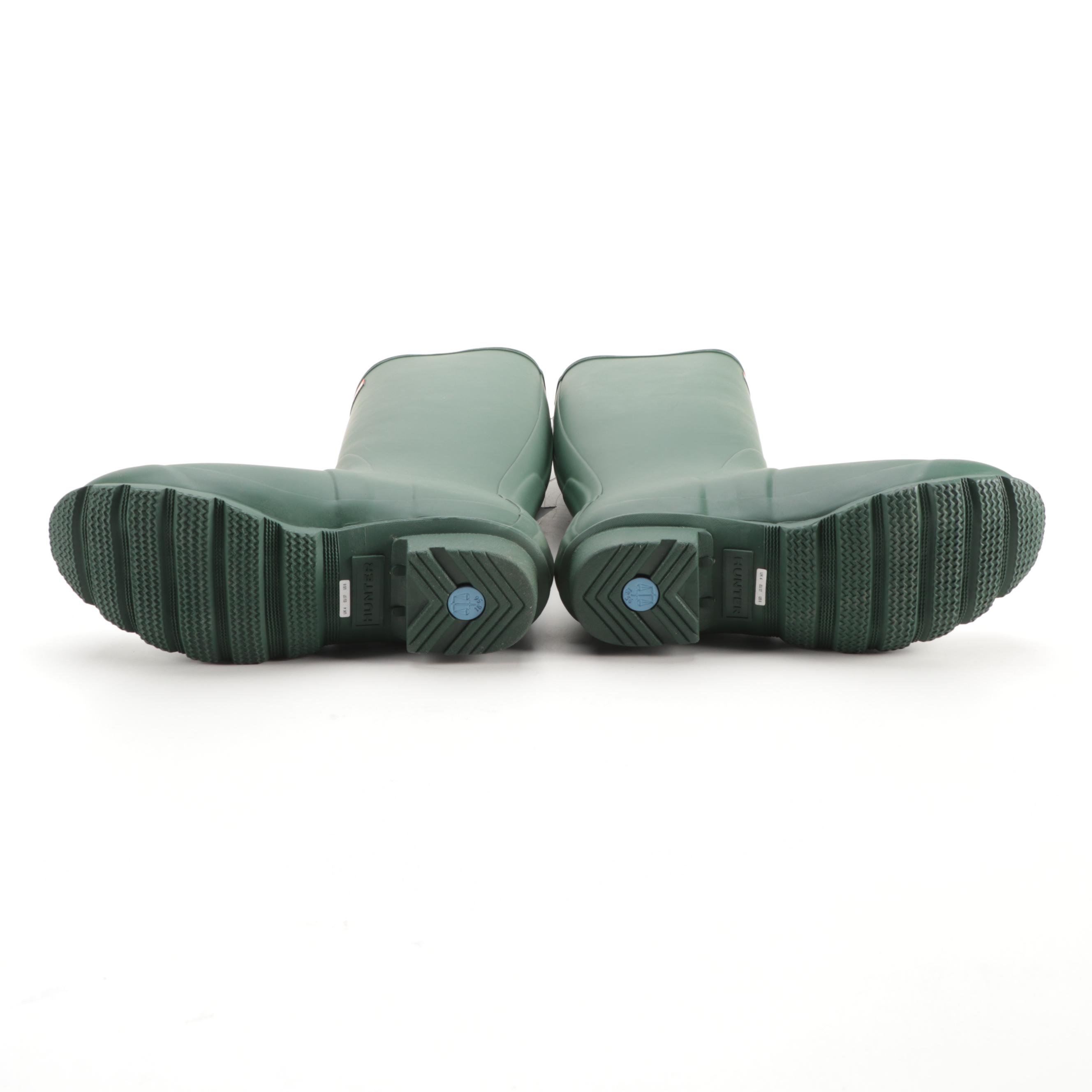 Hunter Original Tall Rain Boots in Matte Green with Box, Size 6