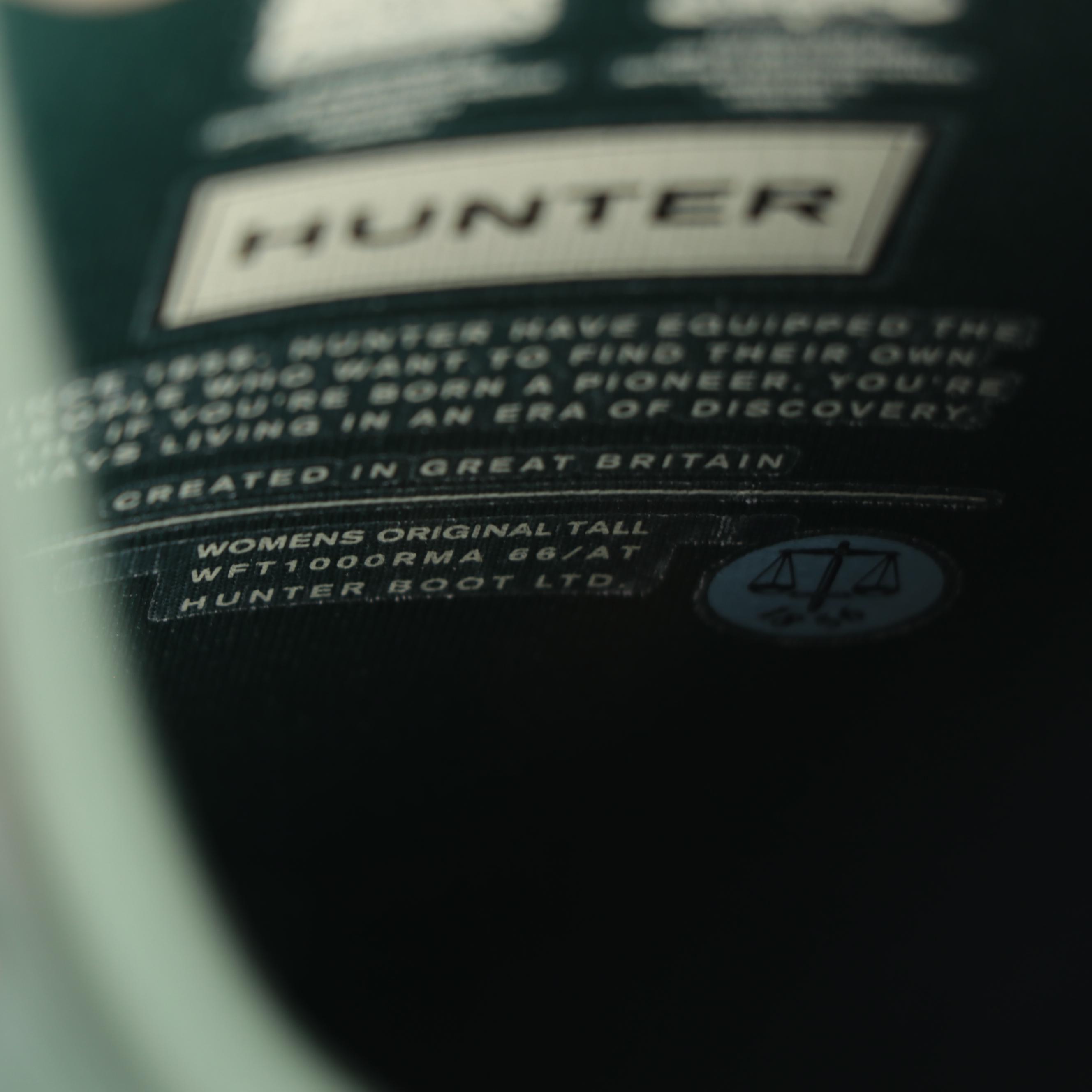 Hunter Original Tall Rain Boots in Matte Green with Box, Size 6