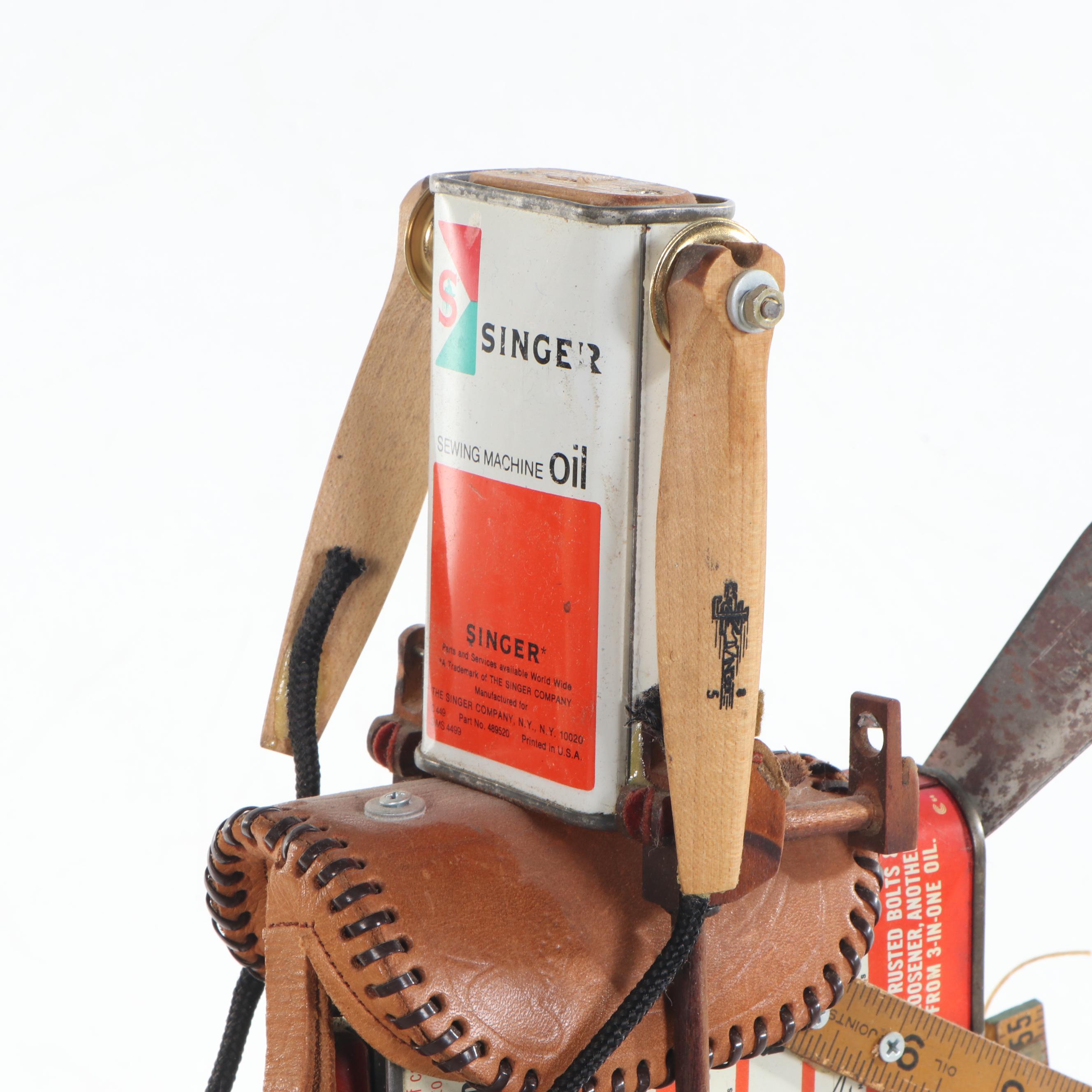 Folk Art Assemblage Sculpture "Singer Rider," 2013