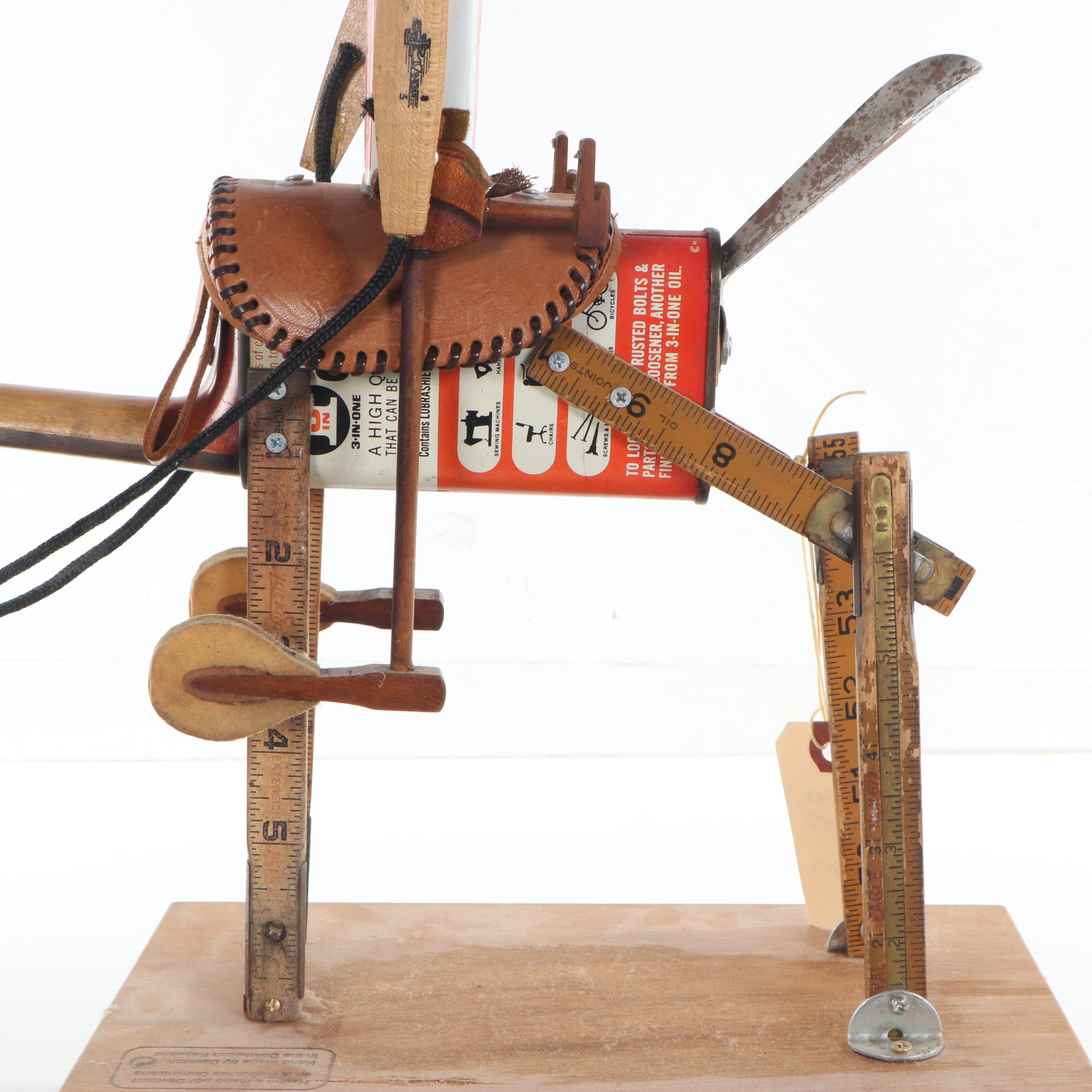 Folk Art Assemblage Sculpture "Singer Rider," 2013