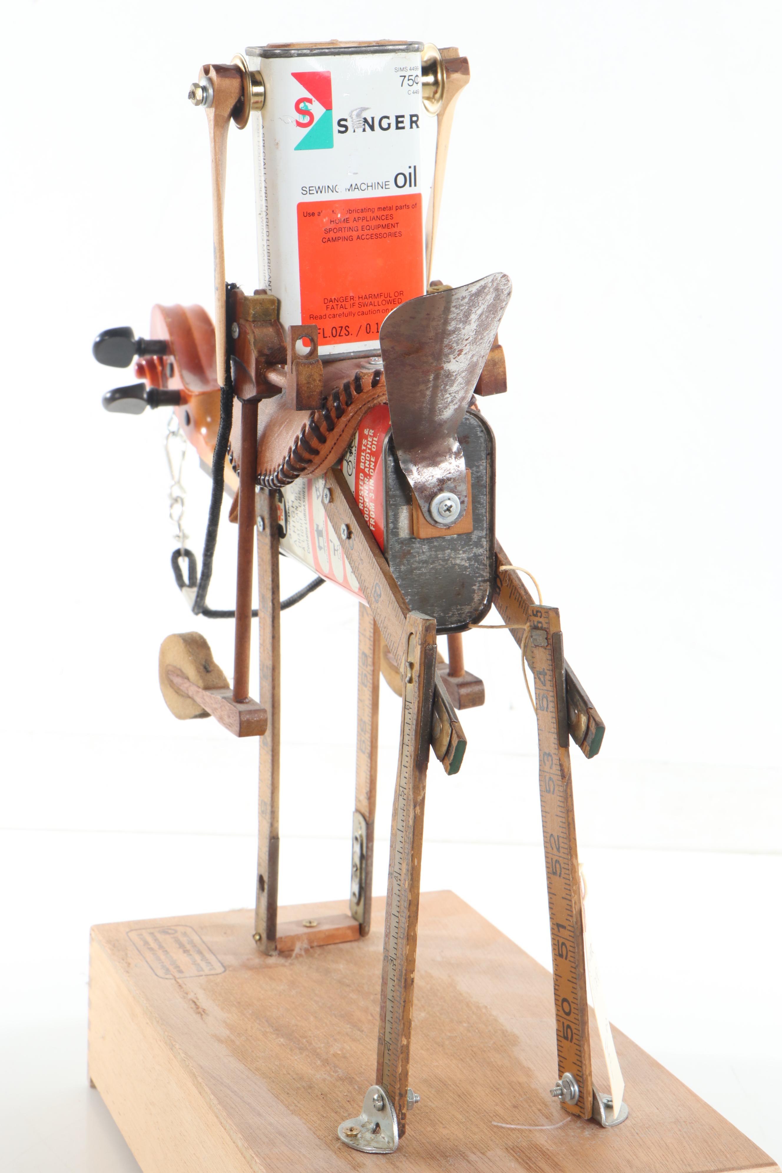 Folk Art Assemblage Sculpture "Singer Rider," 2013