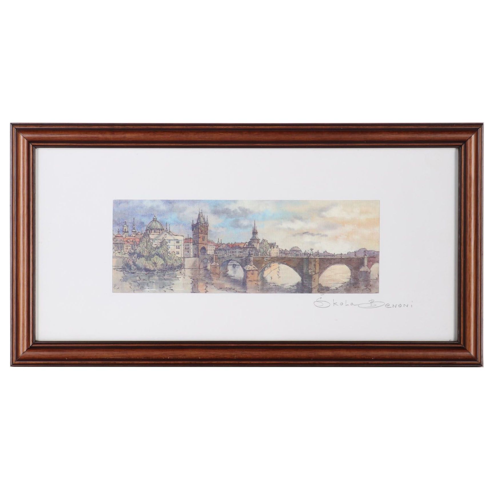 Škola Benoni Giclée of Charles Bridge in Prague