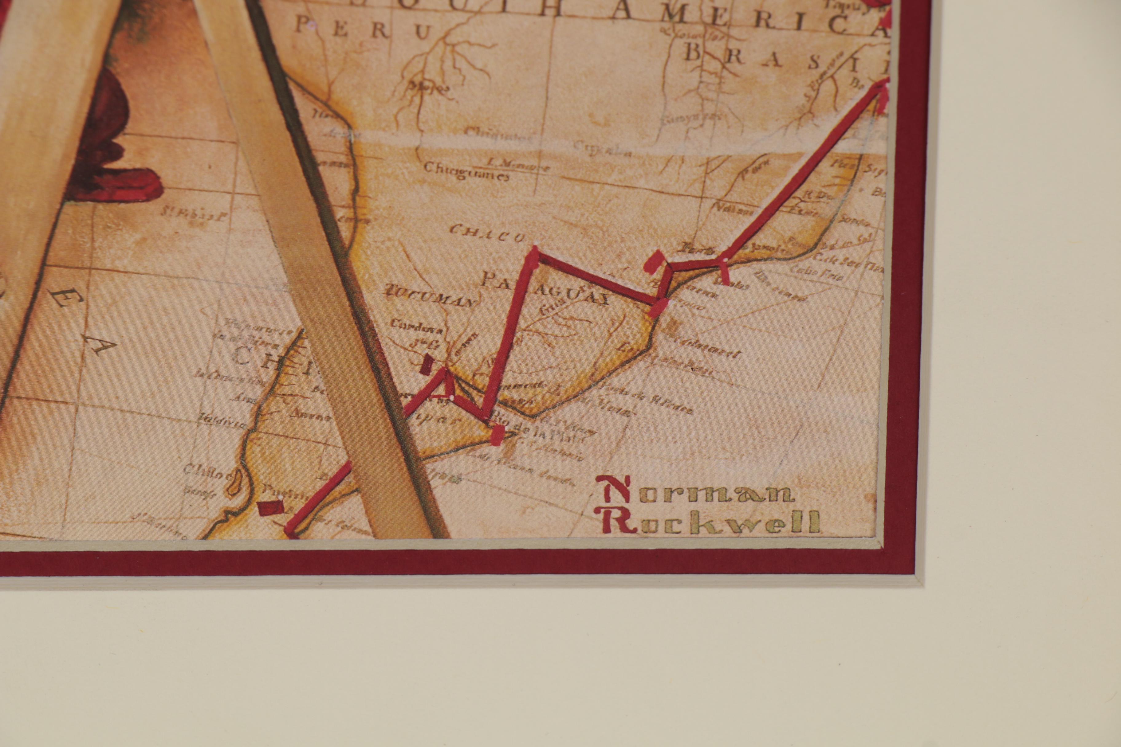 Offset Lithograph after Norman Rockwell of Santa for "Saturday Evening Post"