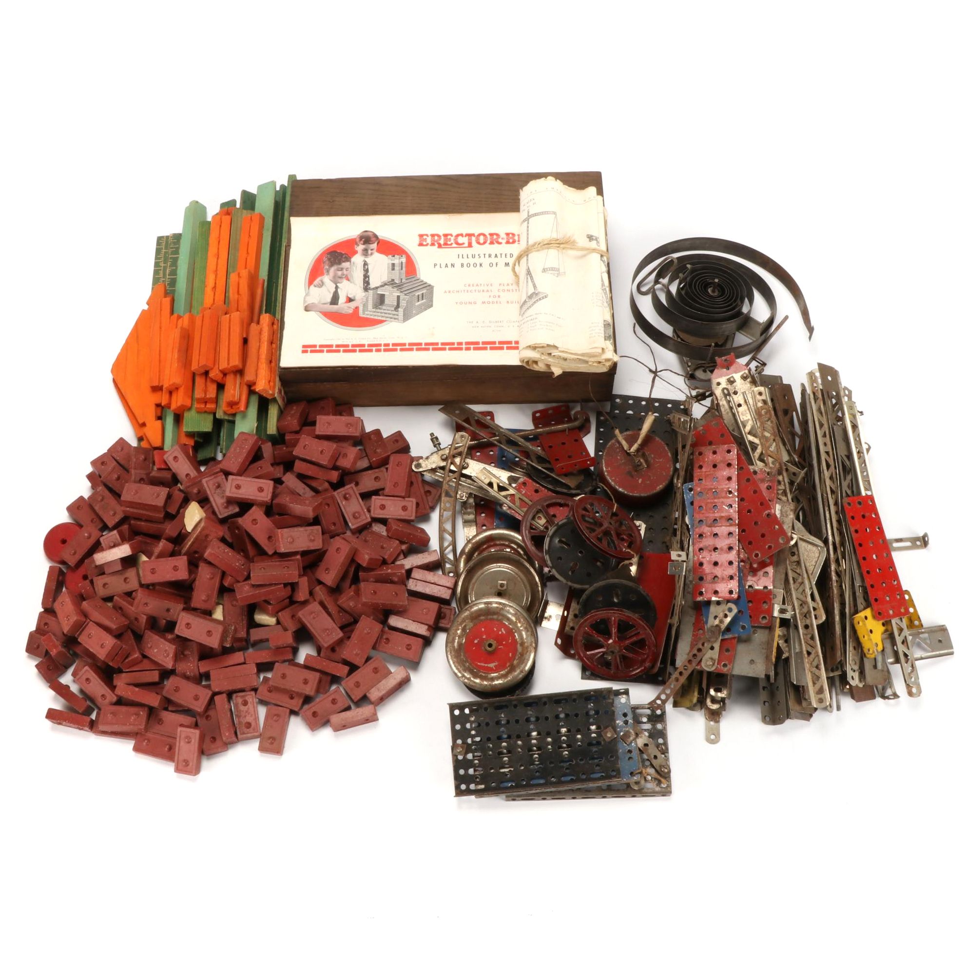 A.C. Gilbert Co. Erector Brik and Erector Set Pieces and Other Toys, Mid-20th C.