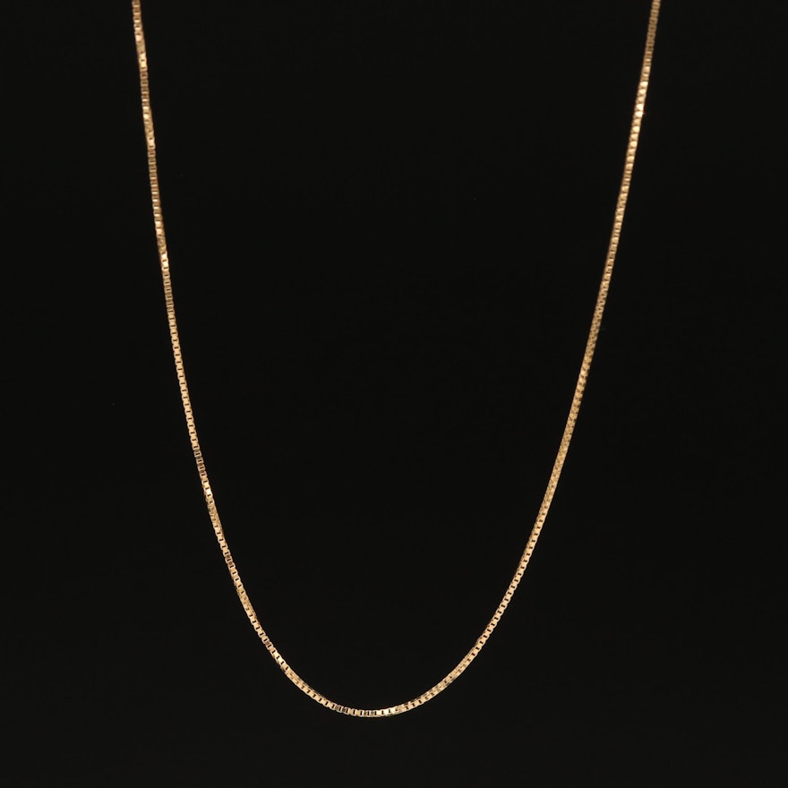 18K Box Chain Necklace