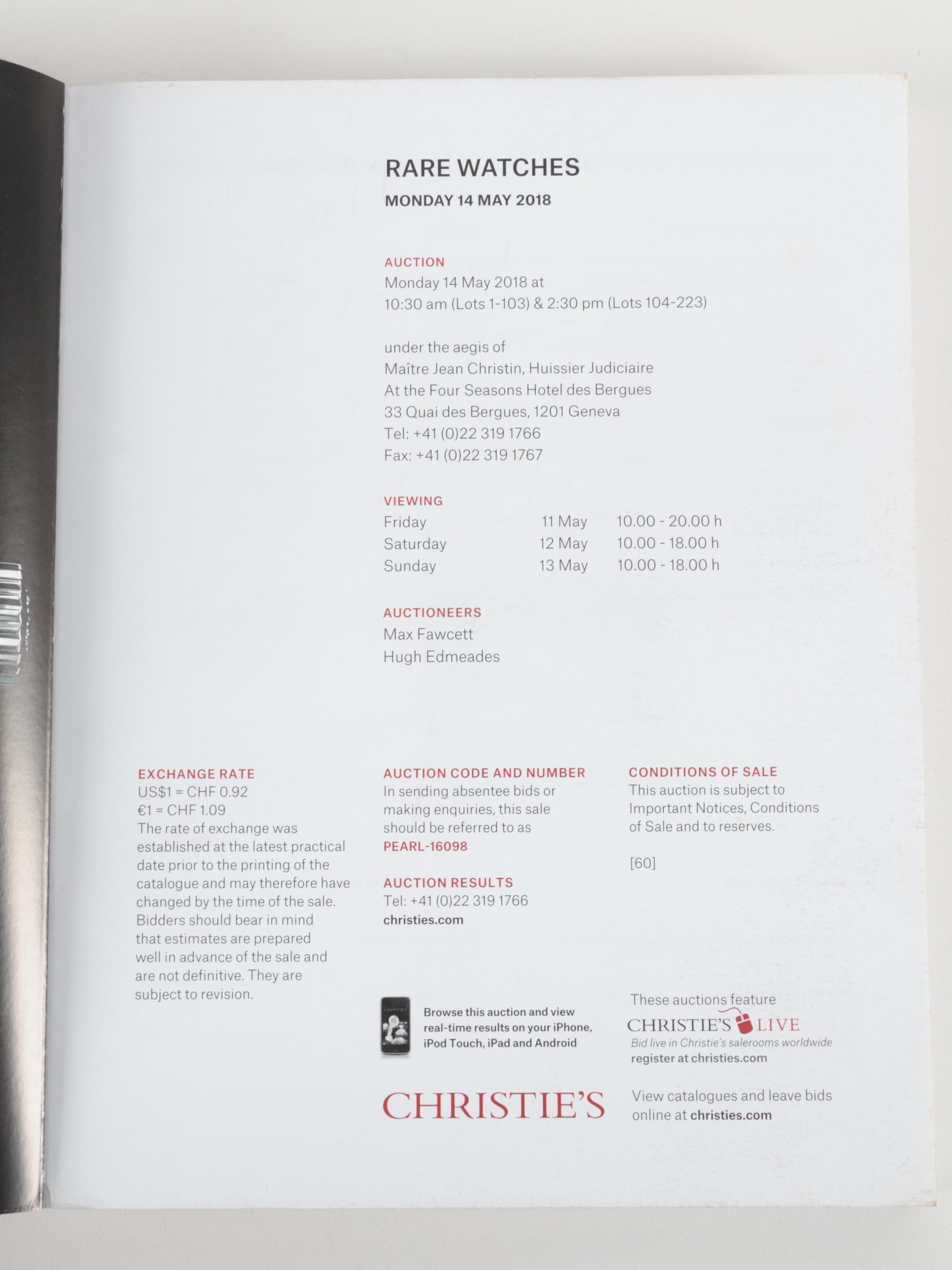 Wrist Watch Price Guides, Christie's Sale Catalog, Identification, and More