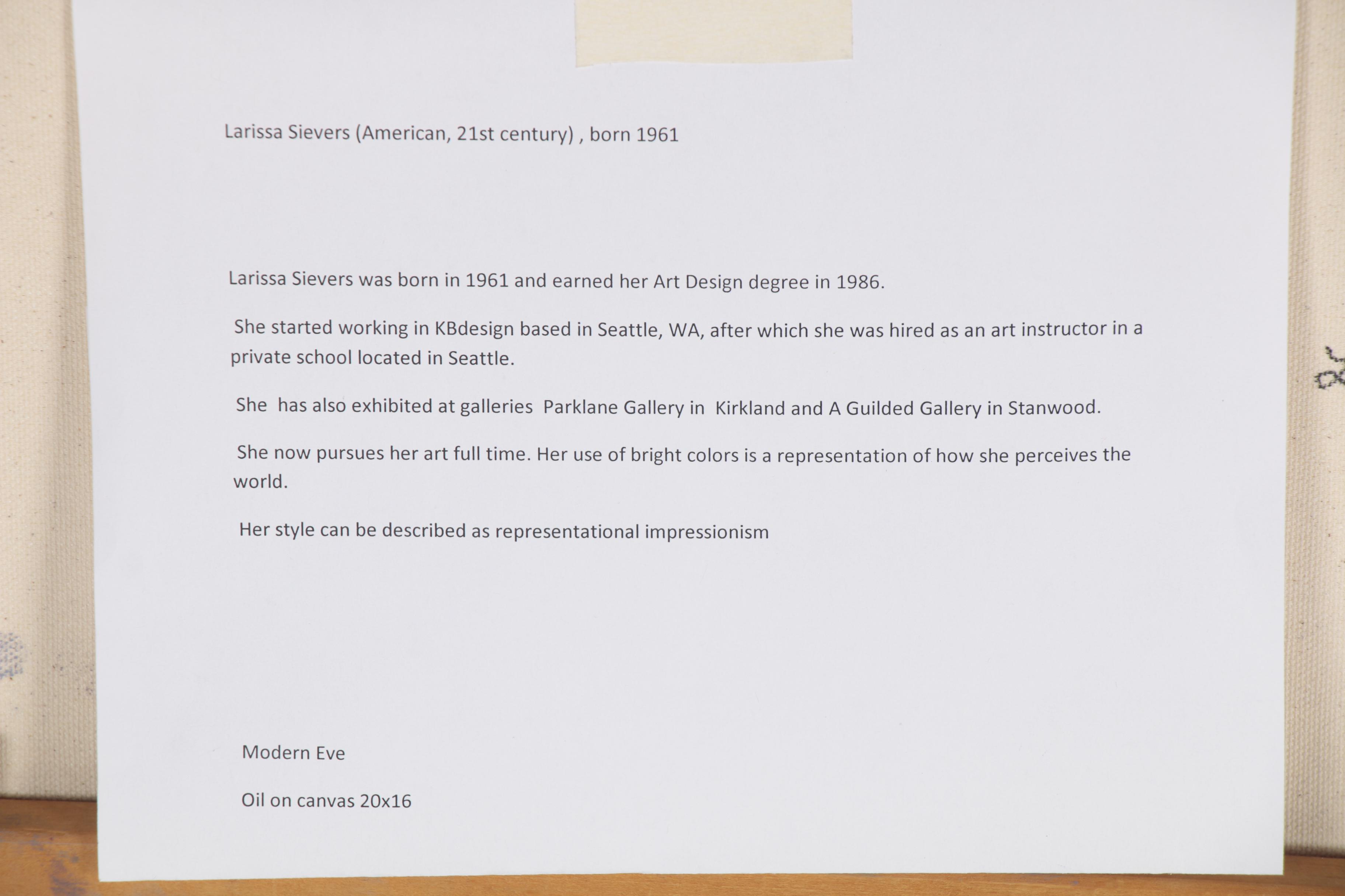 Larissa Sievers Oil Painting "Modern Eve," 2020