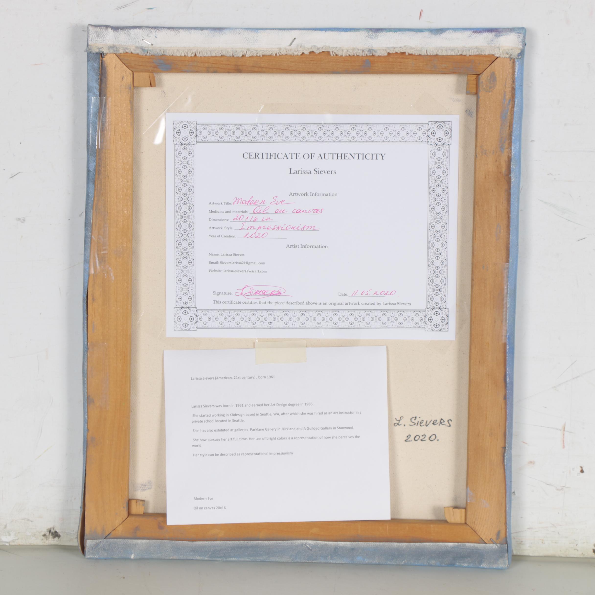 Larissa Sievers Oil Painting "Modern Eve," 2020