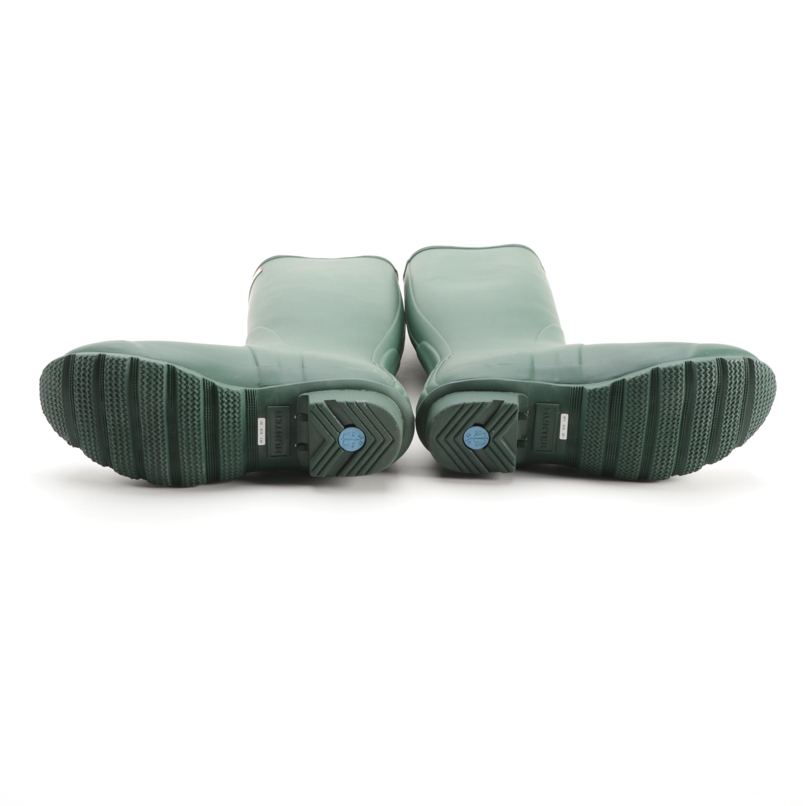 Hunter Original Tall Rain Boots in Matte Hunter Green with Box, Size 7