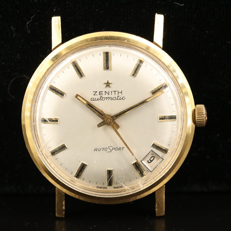 Vintage Zenith Autosport 18K Gold Automatic Wristwatch