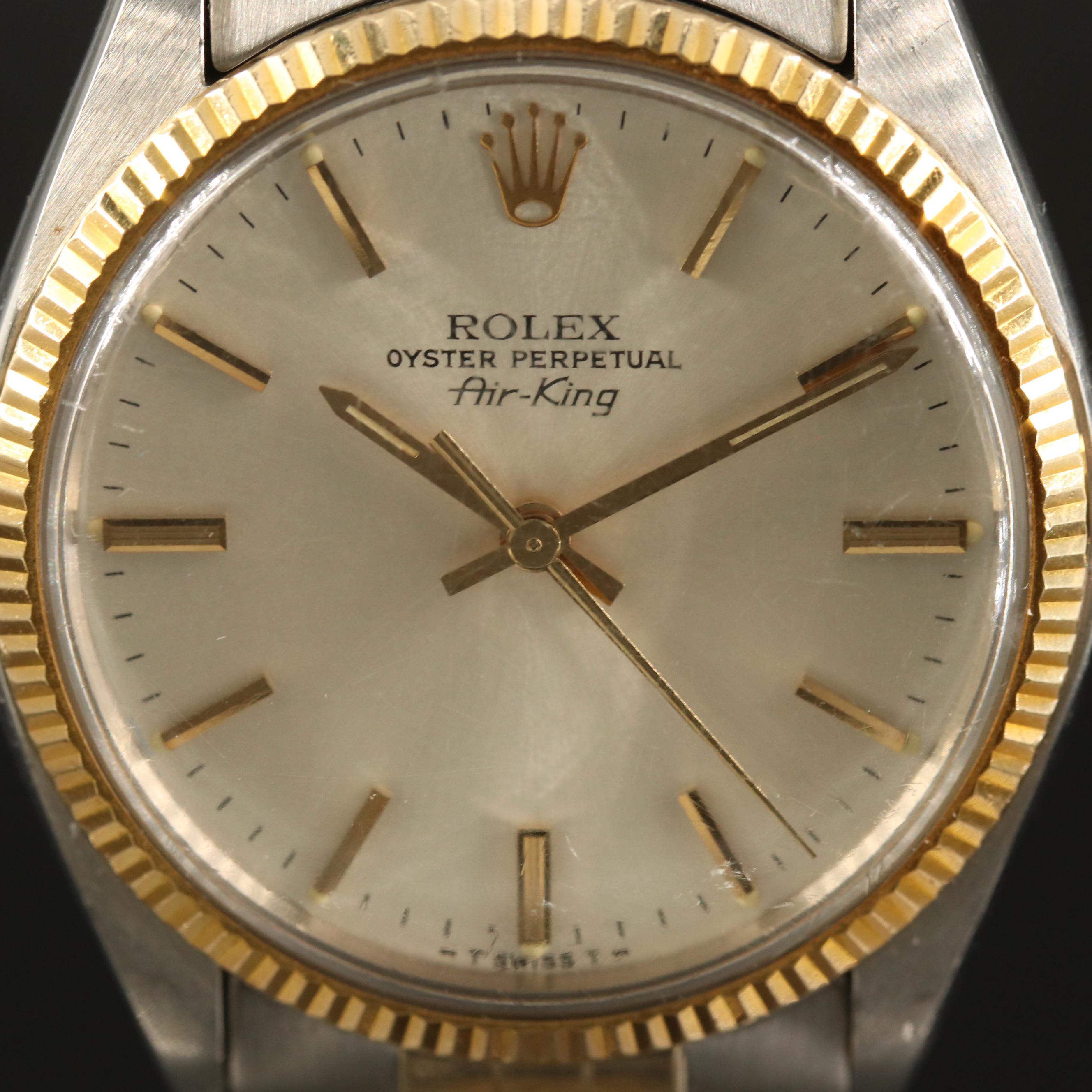 1979 Rolex Air King 5501 14K Gold and Stainless Steel Automatic Watch