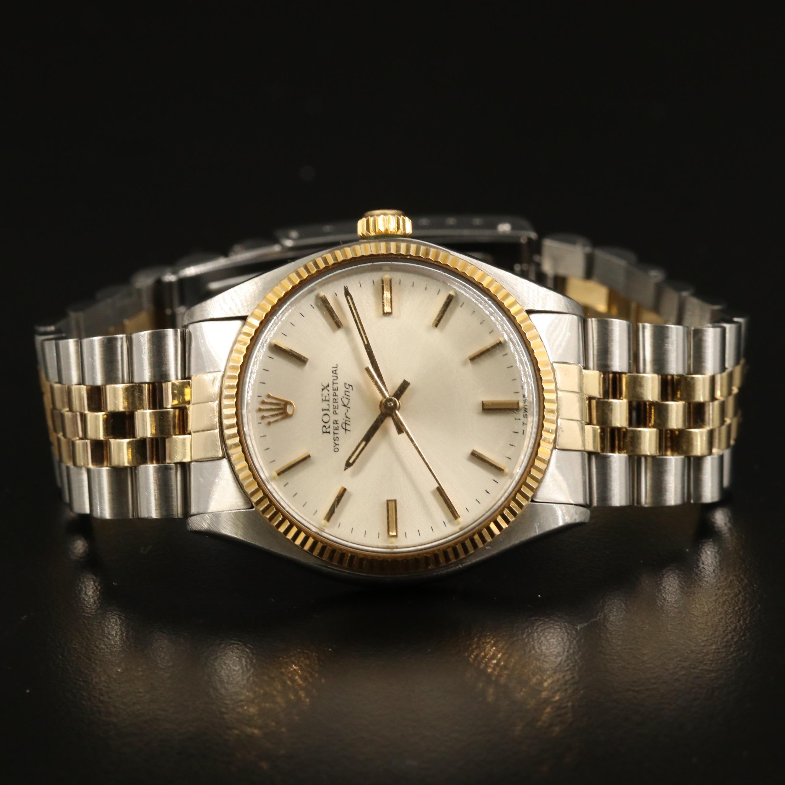 1979 Rolex Air King 5501 14K Gold and Stainless Steel Automatic Watch