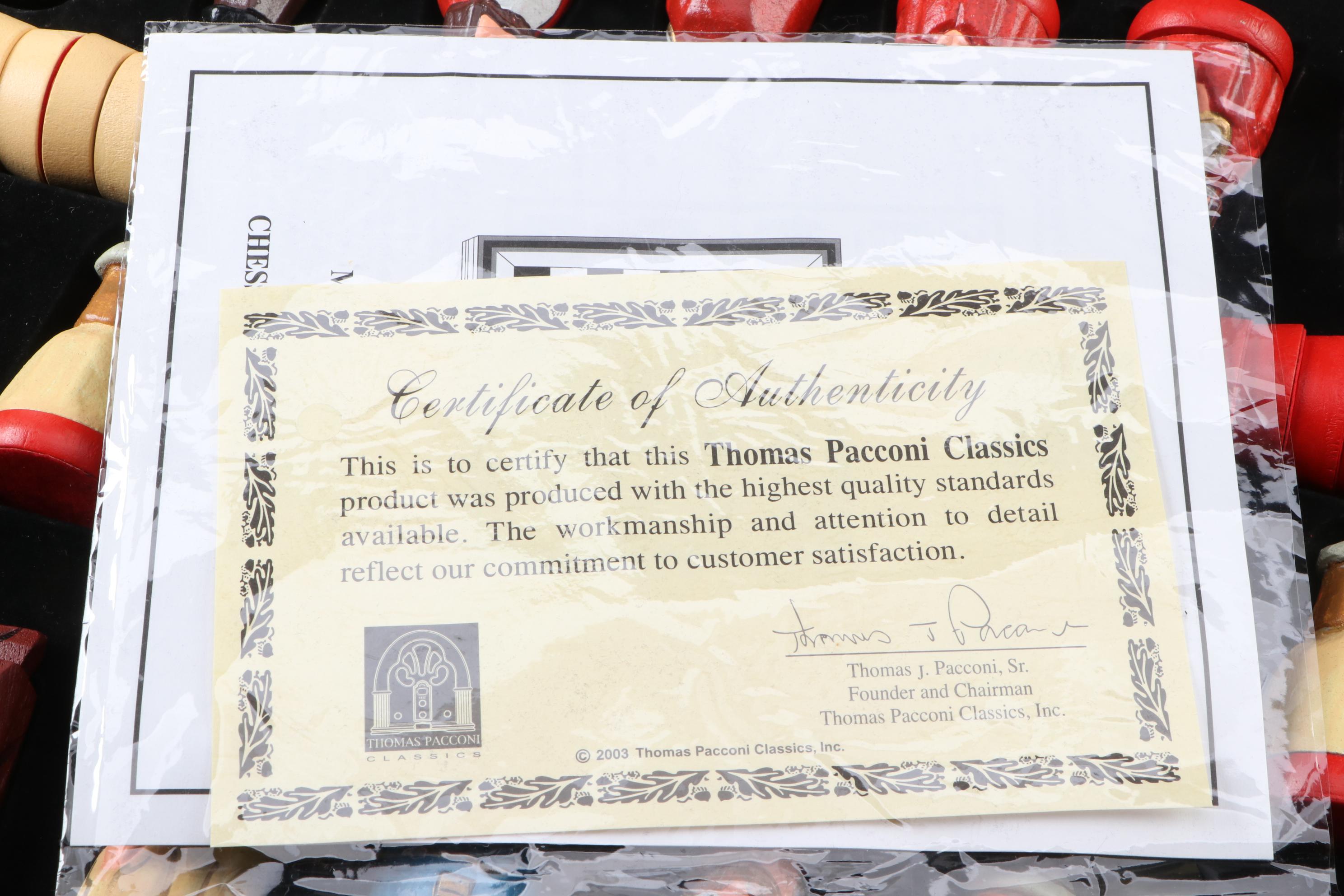 Thomas Pacconi Hand-Carved Wooden Chess and Checker Set