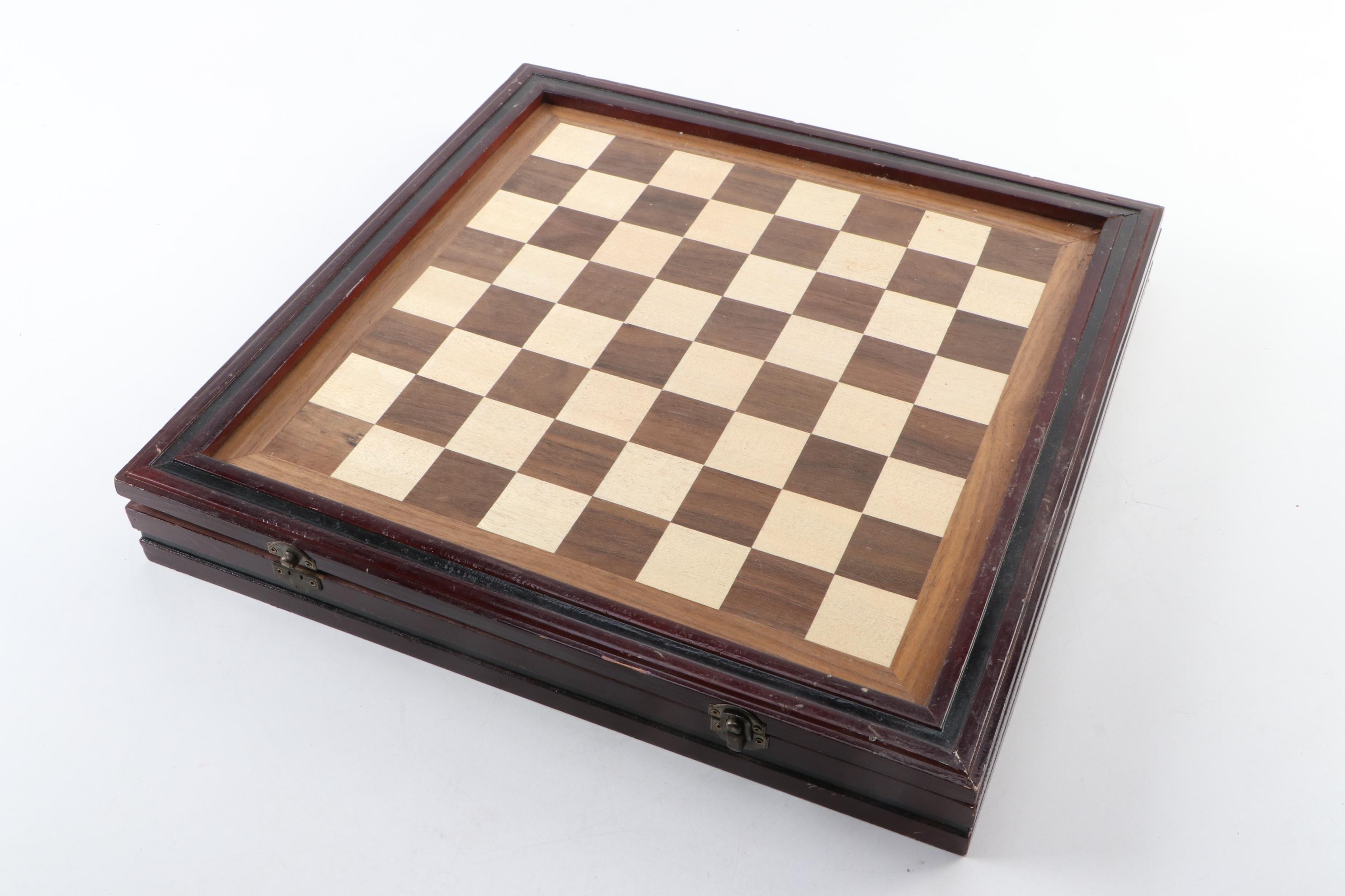 Thomas Pacconi Hand-Carved Wooden Chess and Checker Set
