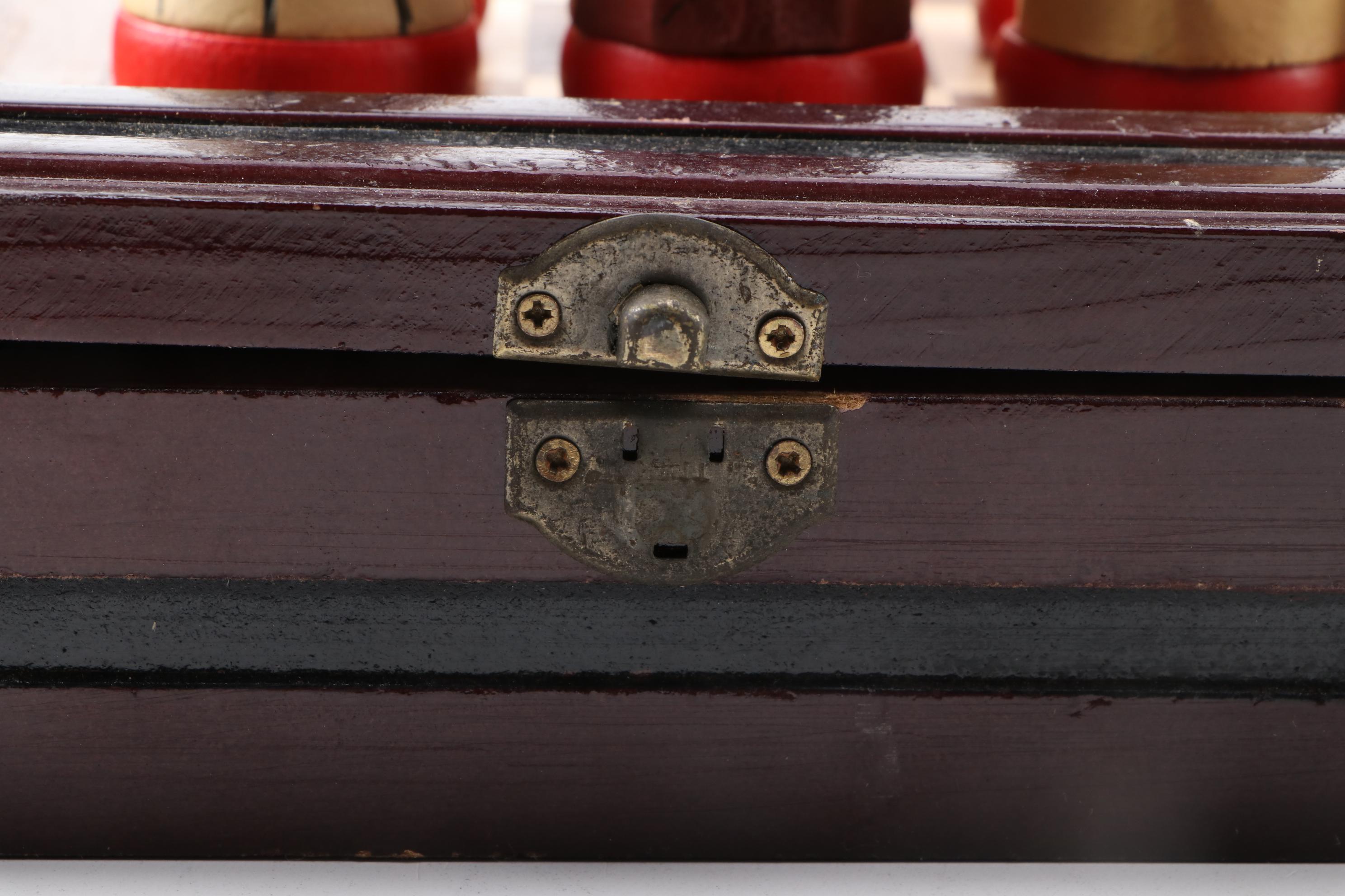 Thomas Pacconi Hand-Carved Wooden Chess and Checker Set